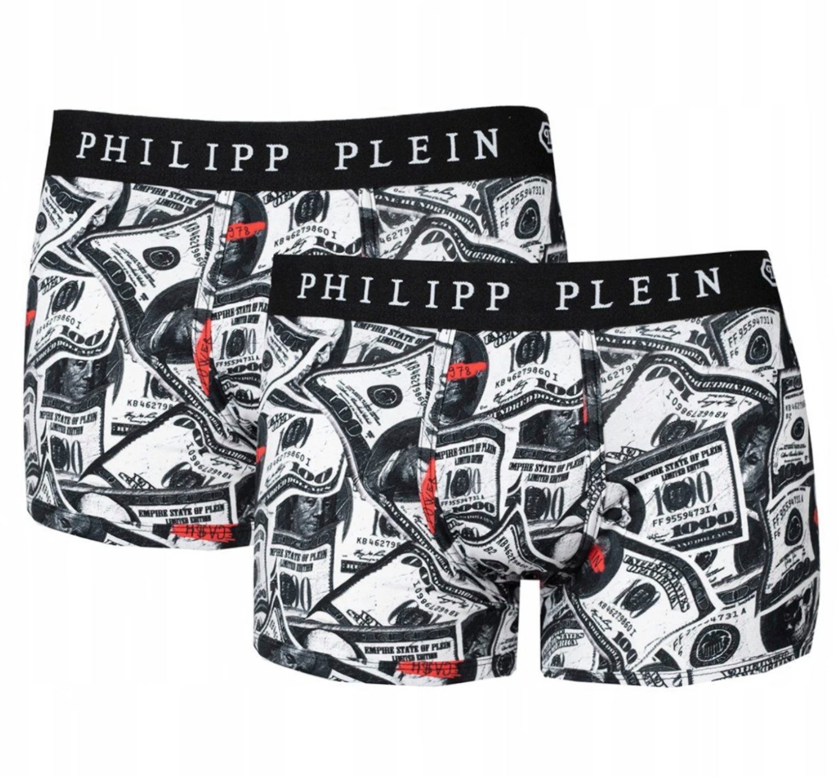 PHILIPP PLEIN Boxershorts Herren Unterwäsche 2er Pack Dollar Boxer Hose Rock’n’Roll trifft auf High-End-Komfort