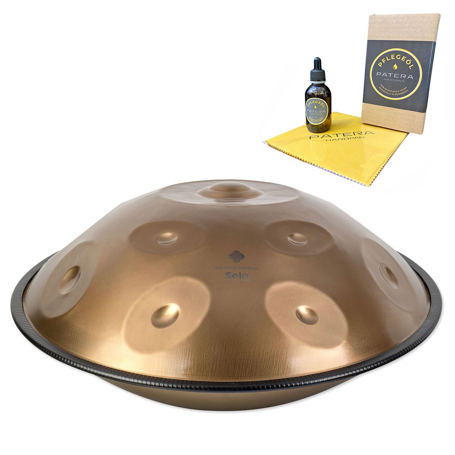 Sela Handpan Sela Handpan SEHP201 Harmony D-Kurd mit Pflegemittel, 1-St., Handpan, Vorteils-Set mit Pflegemittel