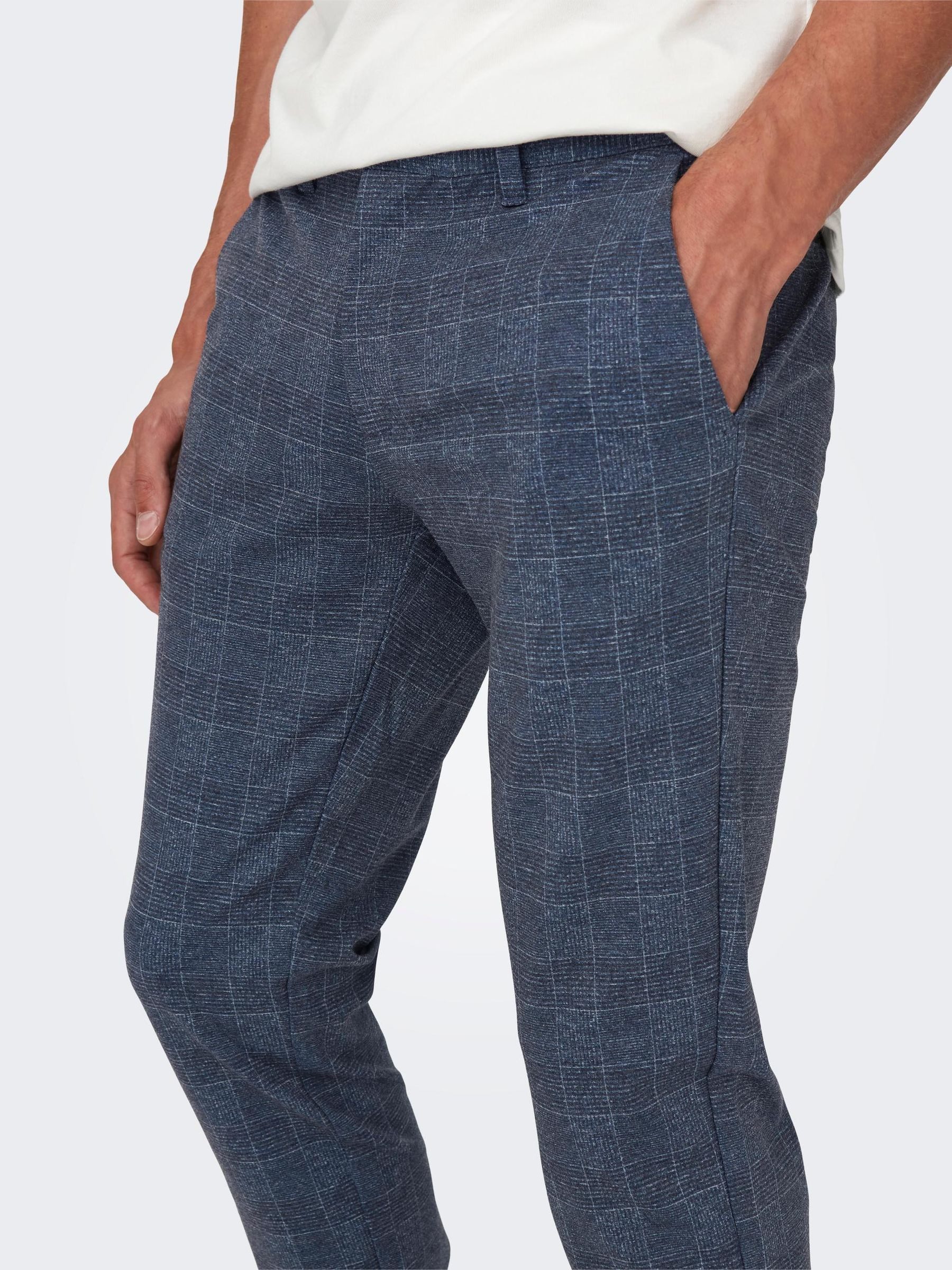 ONLY & SONS Chinohose Stoffhose Karierte Stretch Trousers ONSMARK ONSMARK SLIM CHECK PANTS 9887 NOOS
