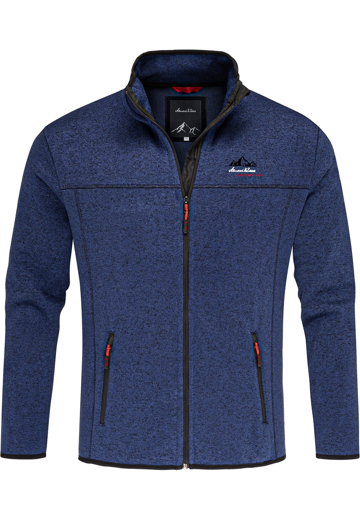 Amaci&Sons Fleecejacke HARVEY Fleecejacke Herren Strickfleece Sweatjacke Zi günstig online kaufen