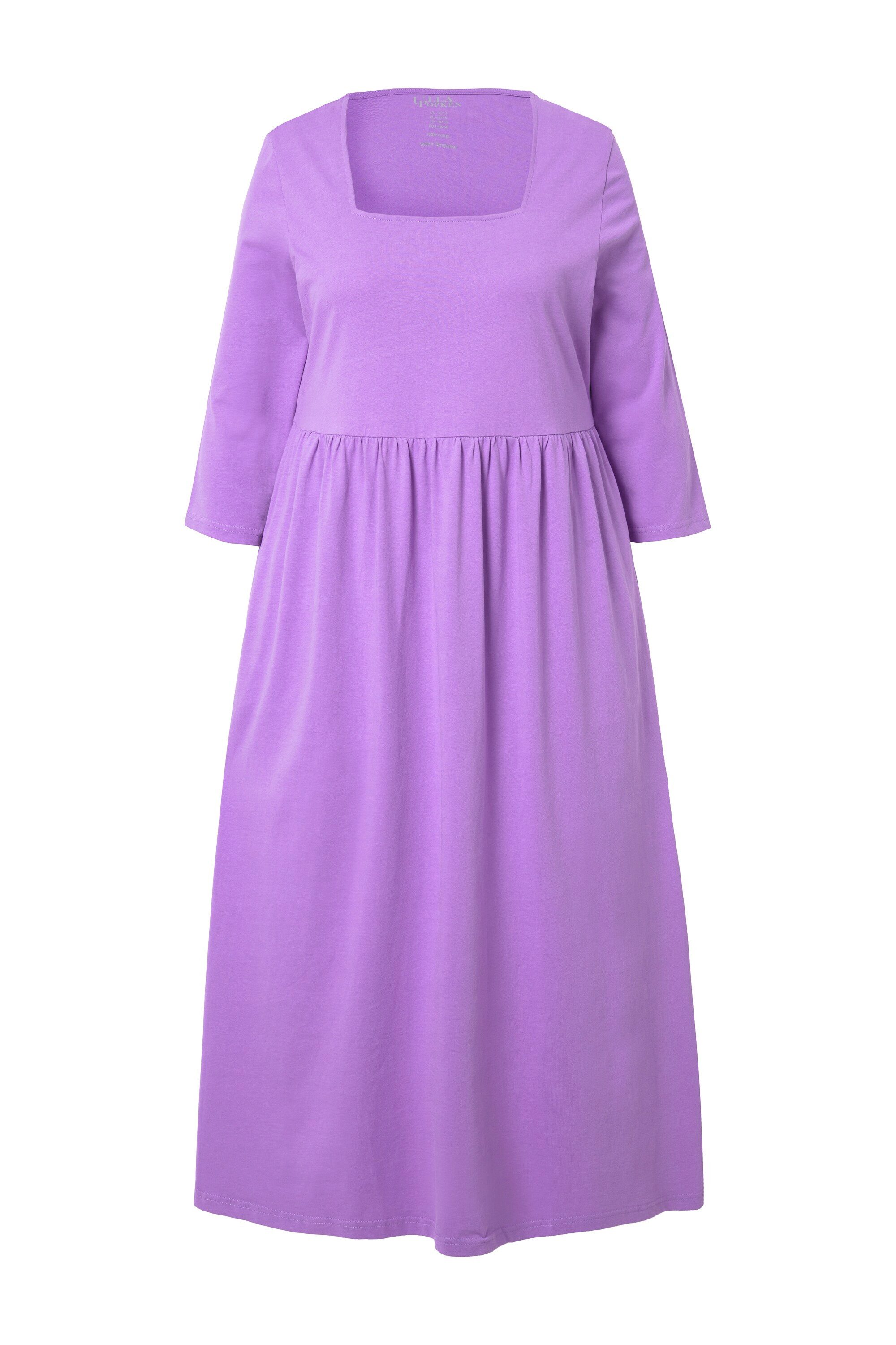 Ulla Popken Maxikleid Jerseykleid A-Linie Carré-Ausschnitt günstig online kaufen