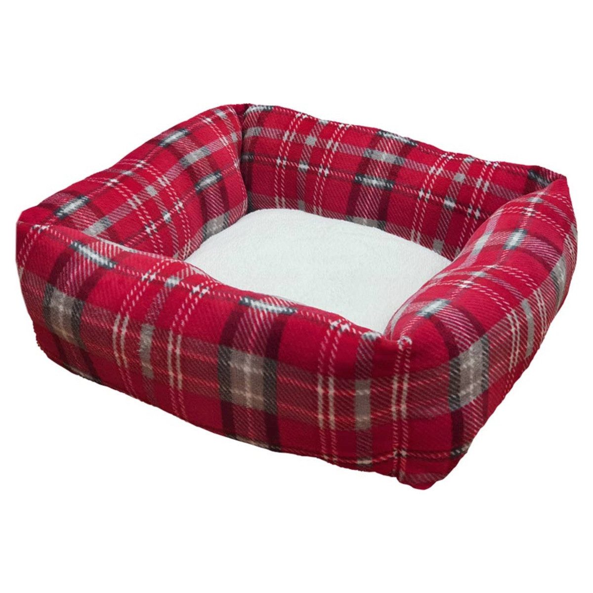 Nobby Tierbett Xmas Komfort Bett eckig Kareli rot