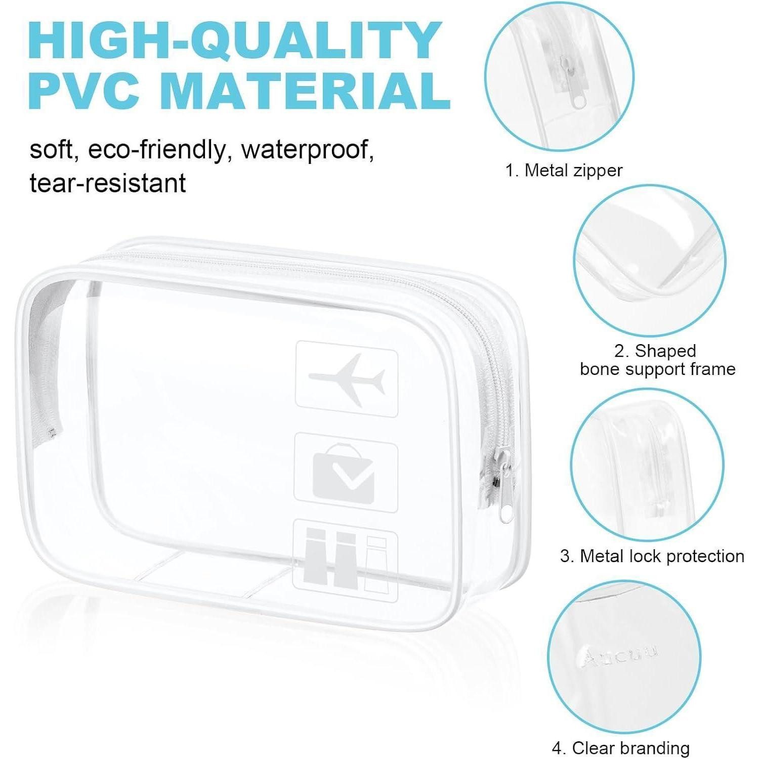 LuxusKollektion Kosmetiktasche Durchsichtige Kulturtasche transparent, wasserdicht, TSA-zugelassen – Bild 3 von 5