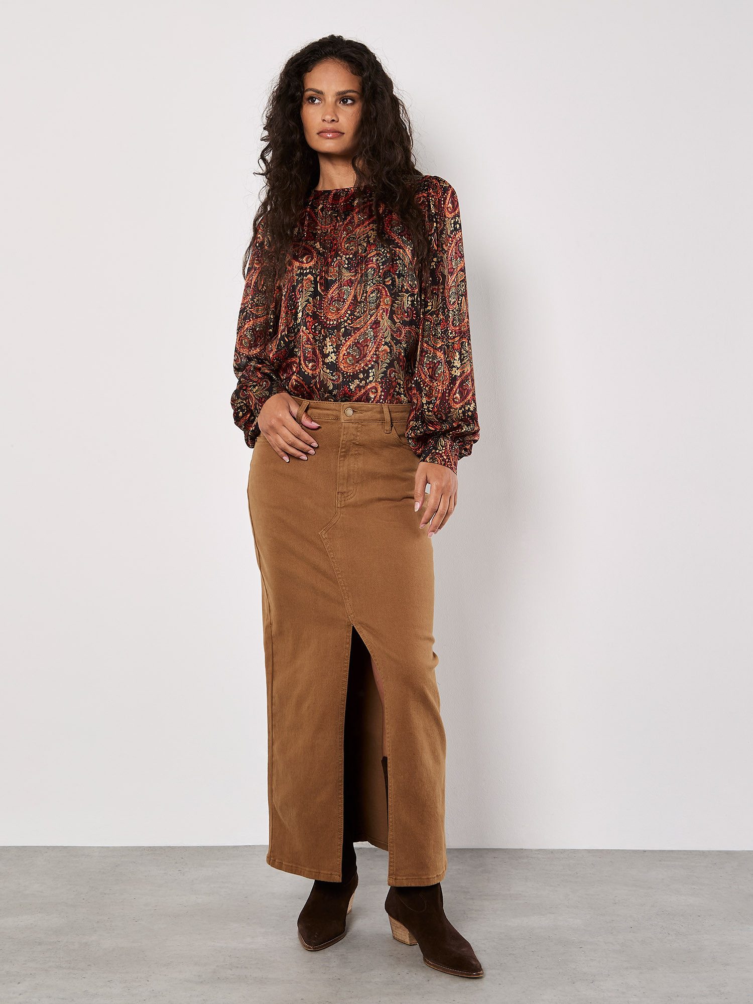 Apricot Schlupfbluse Plisseebluse, mit Paisley-Muster günstig online kaufen