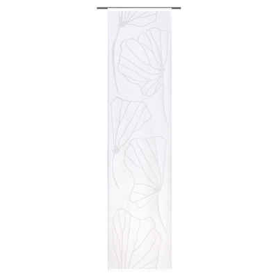 Schiebegardine MOON, Flächenvorhang, Weiß, 60 x 245 cm, Paneelwagen (1 St), halbtransparent, Polyester