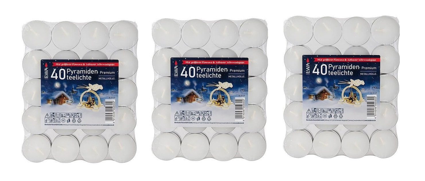 Ebersbacher Kerzenfabrik Teelicht Pyramidenteelichter Premium (40 günstig online kaufen