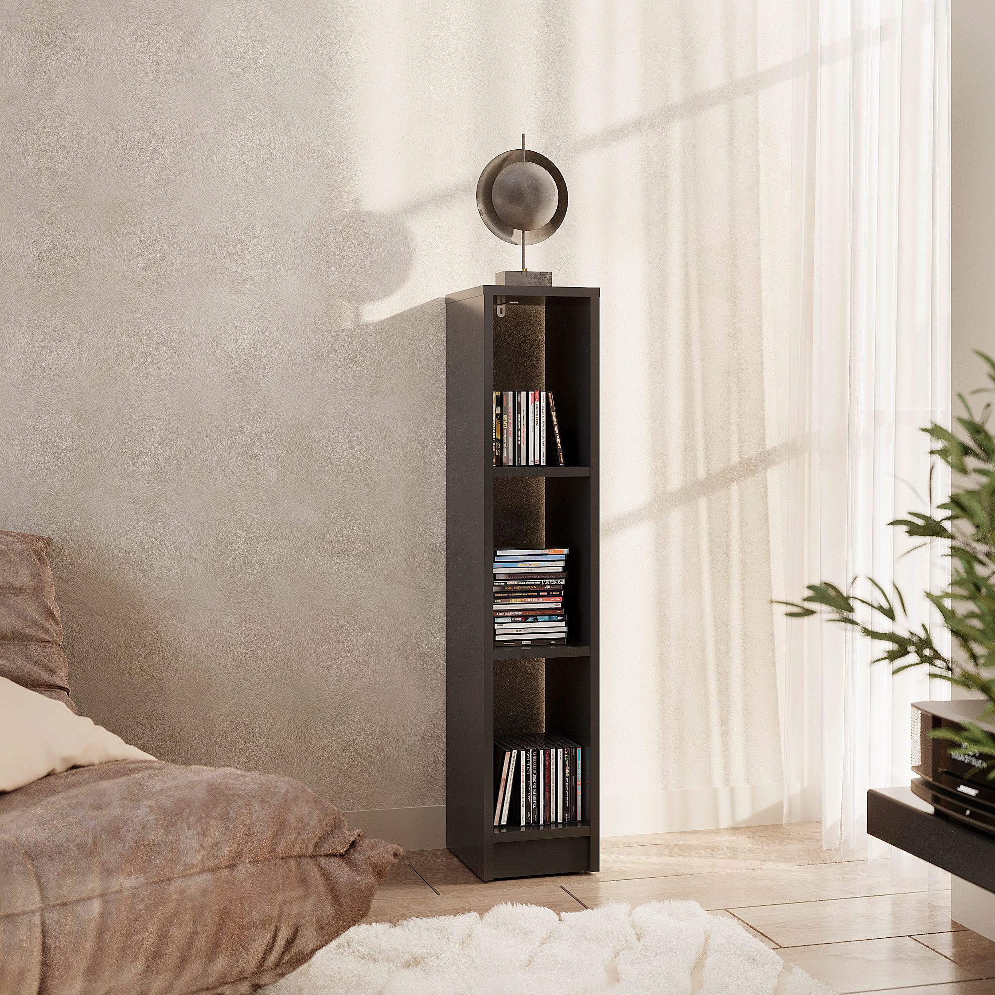 KOMTO Bücherregal LAKO Bücherregal 20-30 cm Breit, Schmales Regal mit 3-7 Fächern
