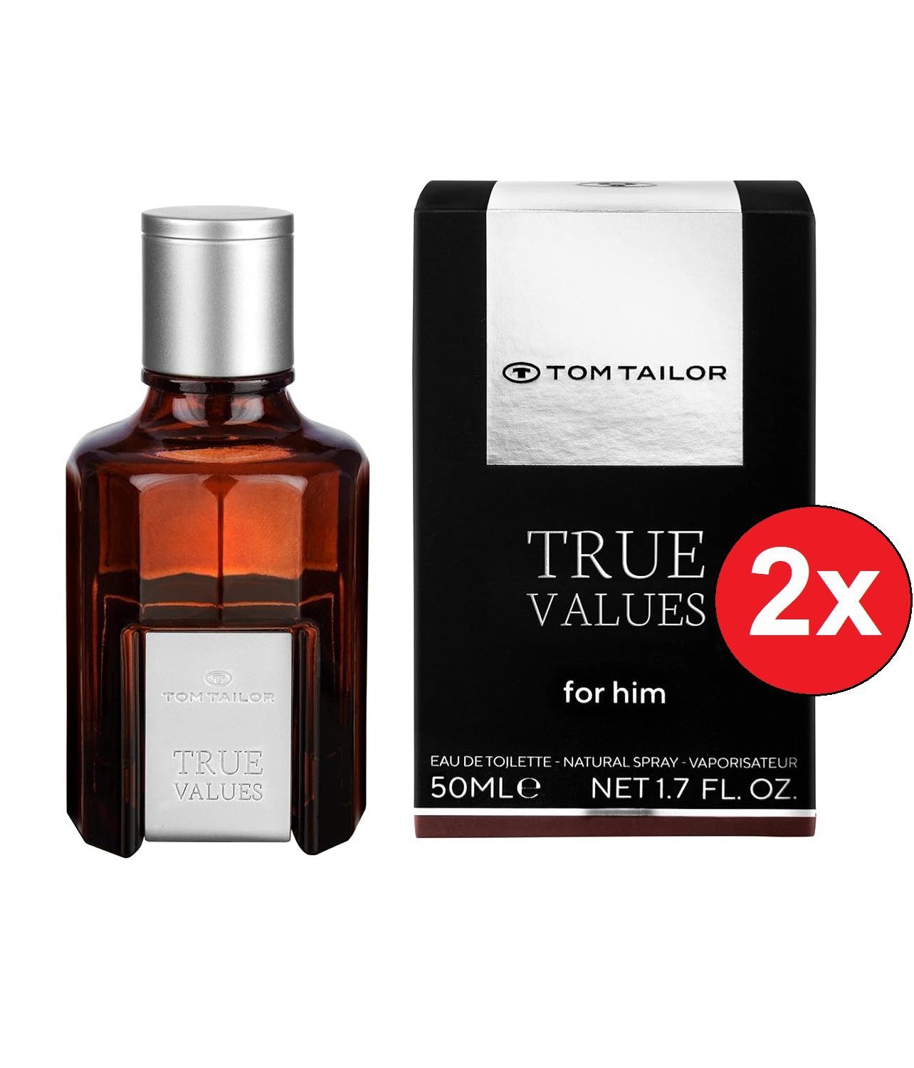 TOM TAILOR Туалетна вода True Values für Ihn EDT 2x 30 ml Herrendüfte Duft Männer Parfum, 2-tlg., Intensiv sinnlich männlich Parfüm Geschenk für Herren Männer Jungen