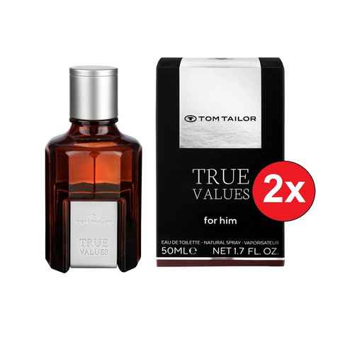 TOM TAILOR Eau de Toilette True Values für Ihn EDT 2x 30 ml Herrendüfte Duft Männer Parfum, 2-tlg., Intensiv sinnlich männlich Parfüm Geschenk für Herren Männer Jungen