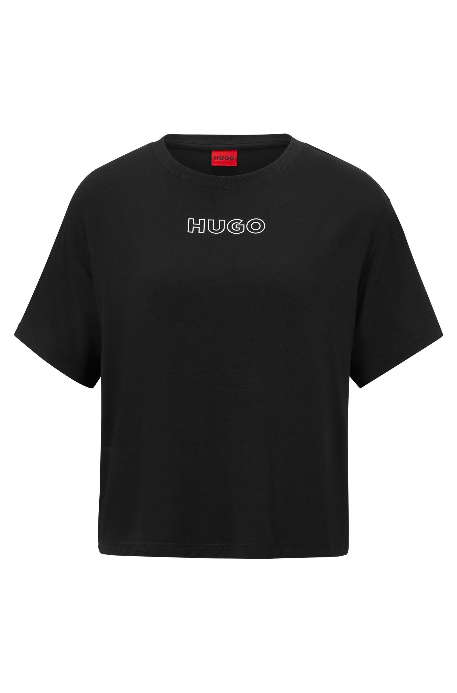 Rundhalsshirt Logo-Print HUGO mit UNITE_T-SHIRT Black