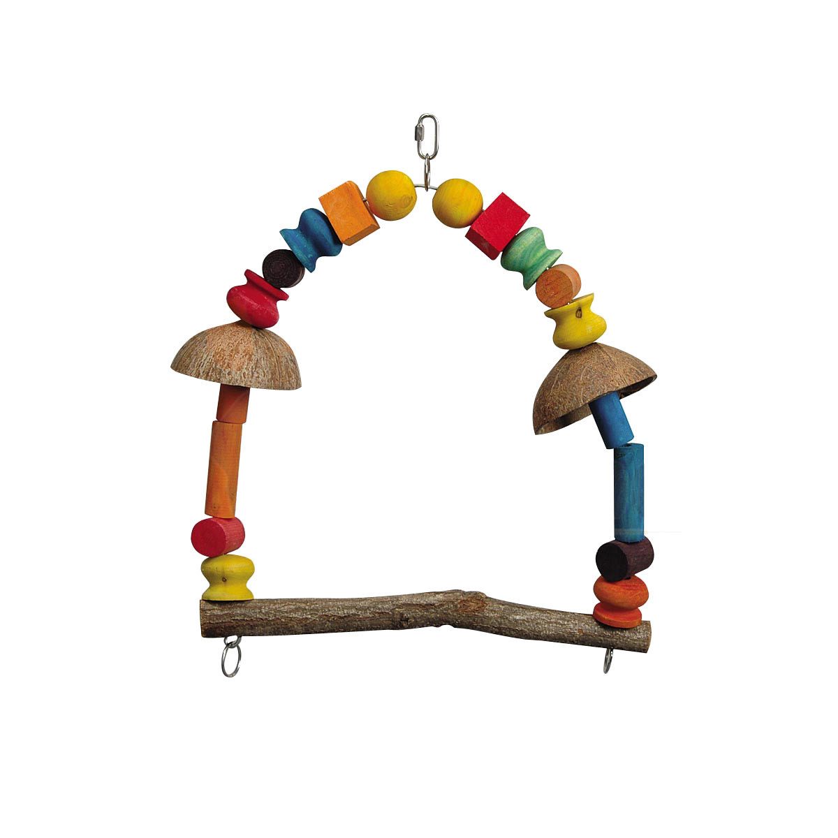Ollesch Vogelkäfig Ollesch Vogelspielzeug 58 cm Holzbogen natur-bunt