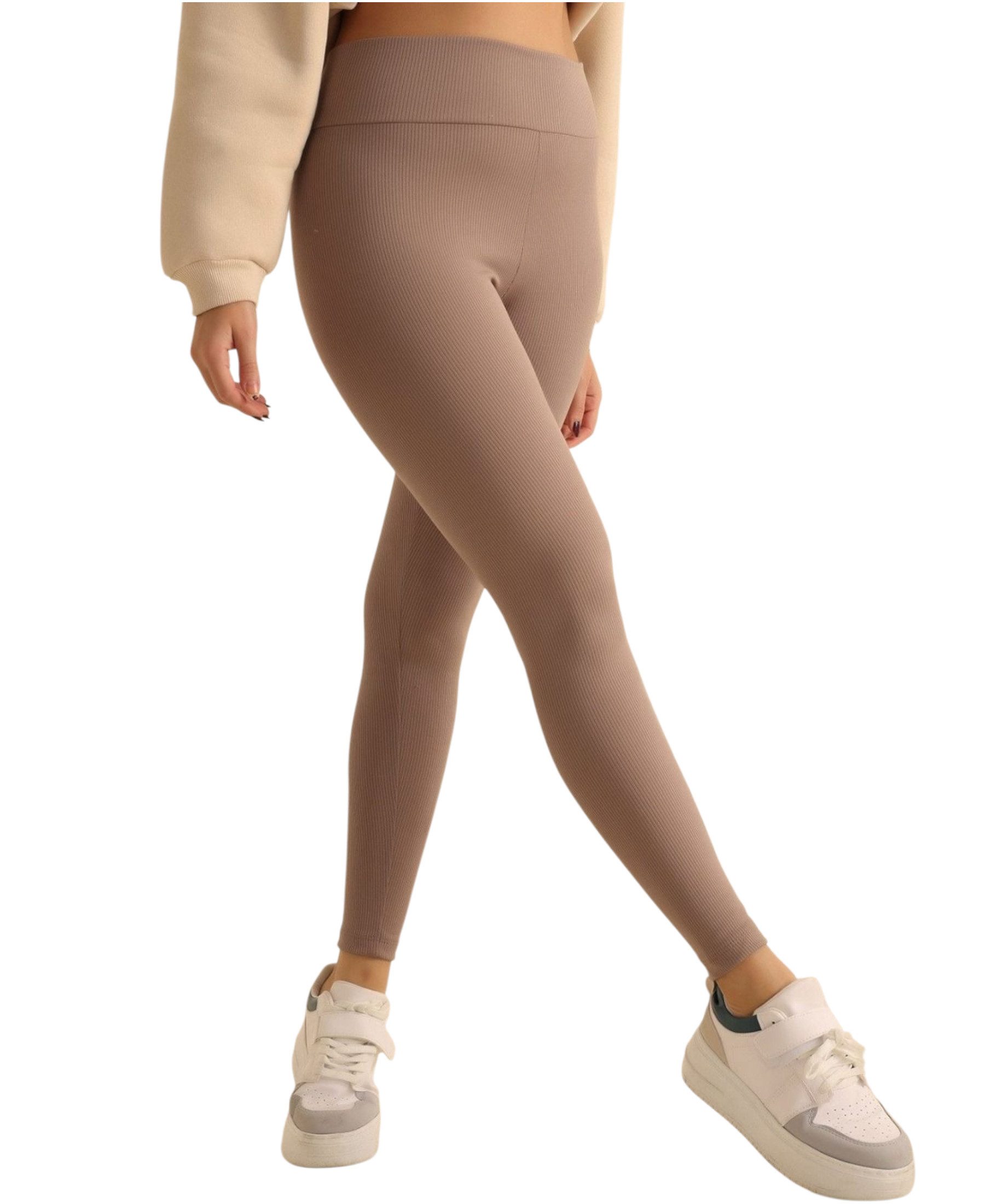 fashionshowcase Leggings Gerippte Leggings mit Fleecefutter High-Waist Flee günstig online kaufen