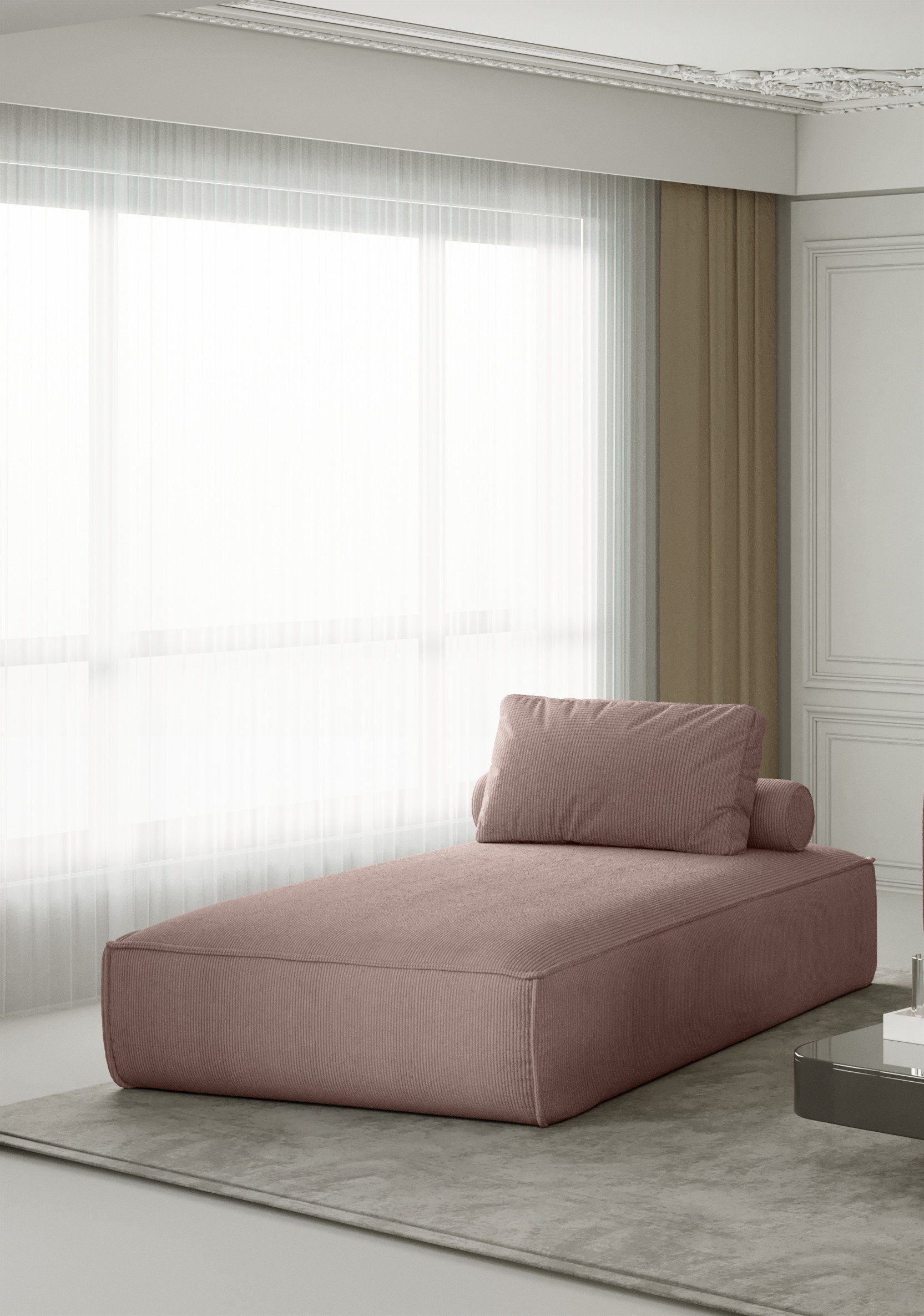 Fun Möbel Chaiselongue Liege Celes in Stoff, inkl. Rückenkissen