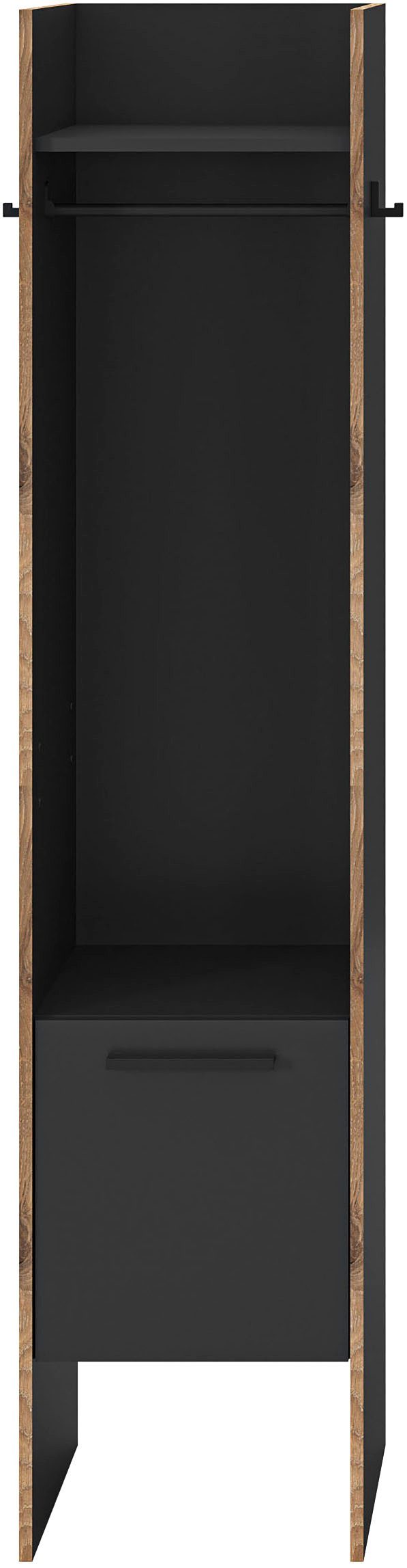 INOSIGN Garderobenschrank MUSTA, Breite: 42cm, inkl. Kleiderstange, 2 Haken, 1 Tür Dielenschrank, Flurschrank, Schrank, Universalschrank, Sitzbank