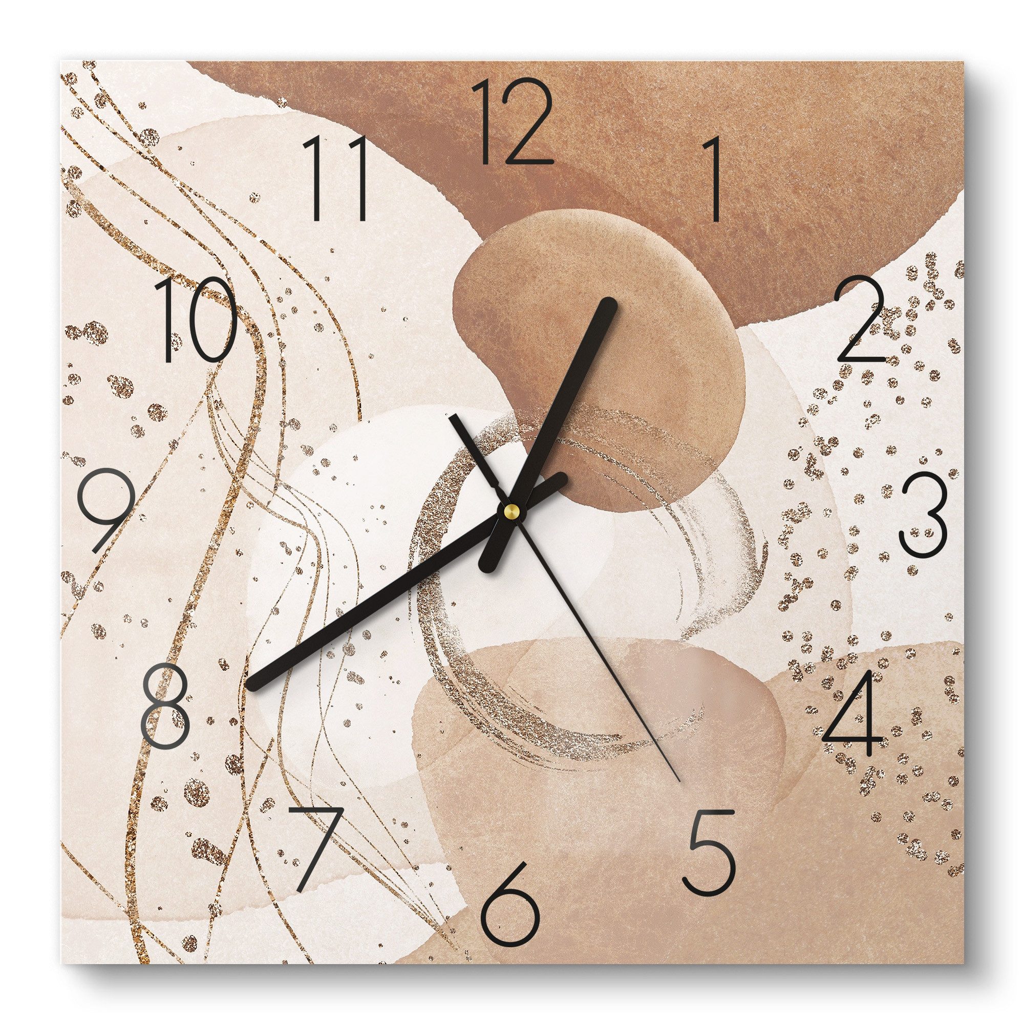 DEQORI Wanduhr 'Erdfarbene Eleganz' (Glas Glasuhr günstig online kaufen