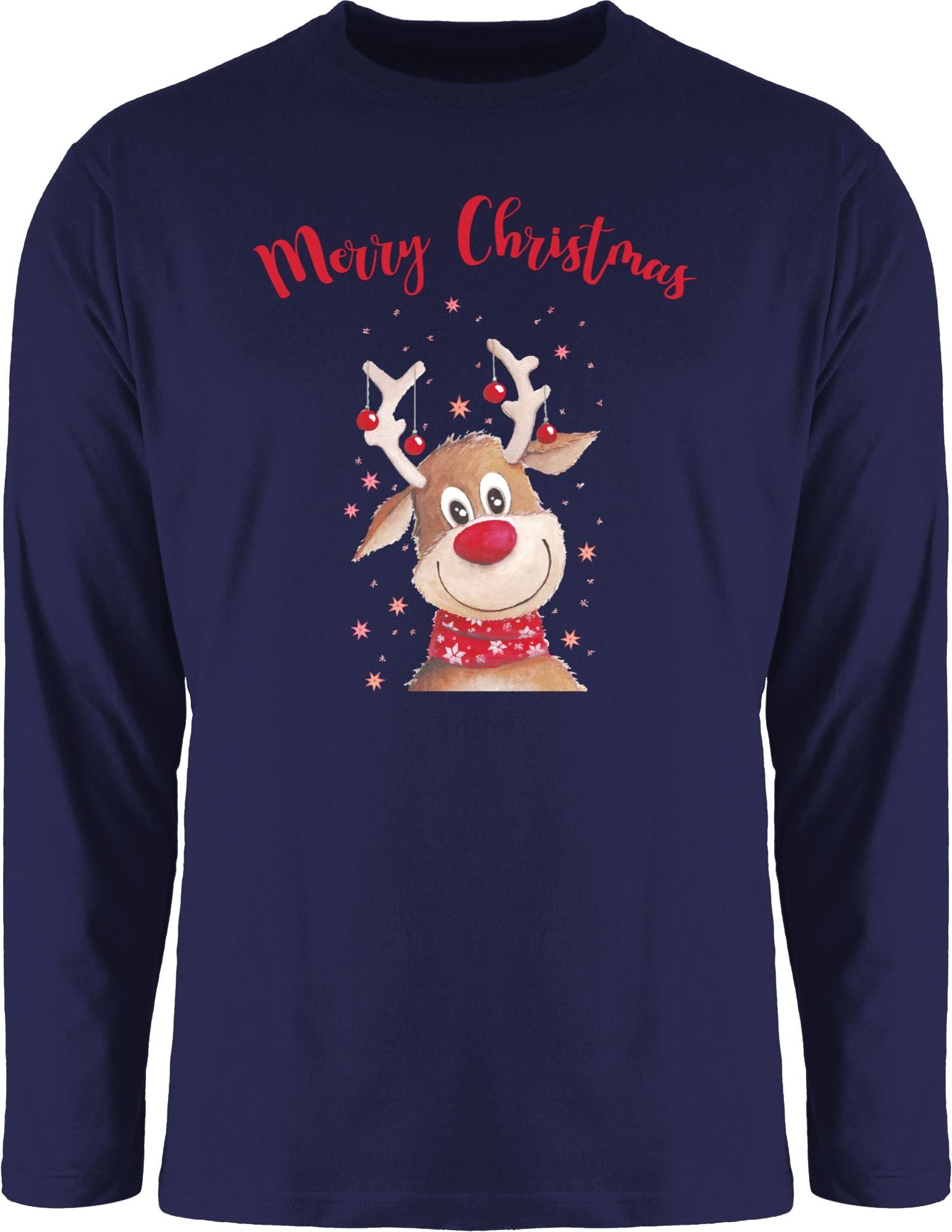 Shirtracer Rundhalsshirt Merry Christmas Rentier I günstig online kaufen