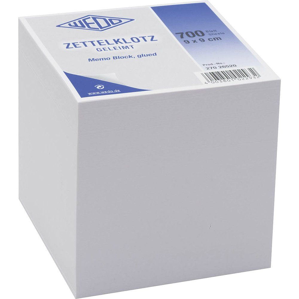 Notizblock WEDO Zettelklotz Weiß 27026520 700 Blatt