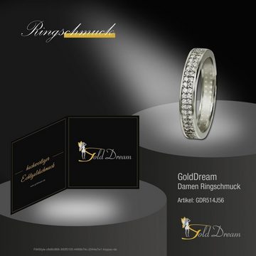 GoldDream Goldring GoldDream Damen Ring weißgold Zirkonia (Fingerring), Damen Ring 2-reihig Zirkonia aus 333 Weißgold - 8 Karat, Farbe: silber