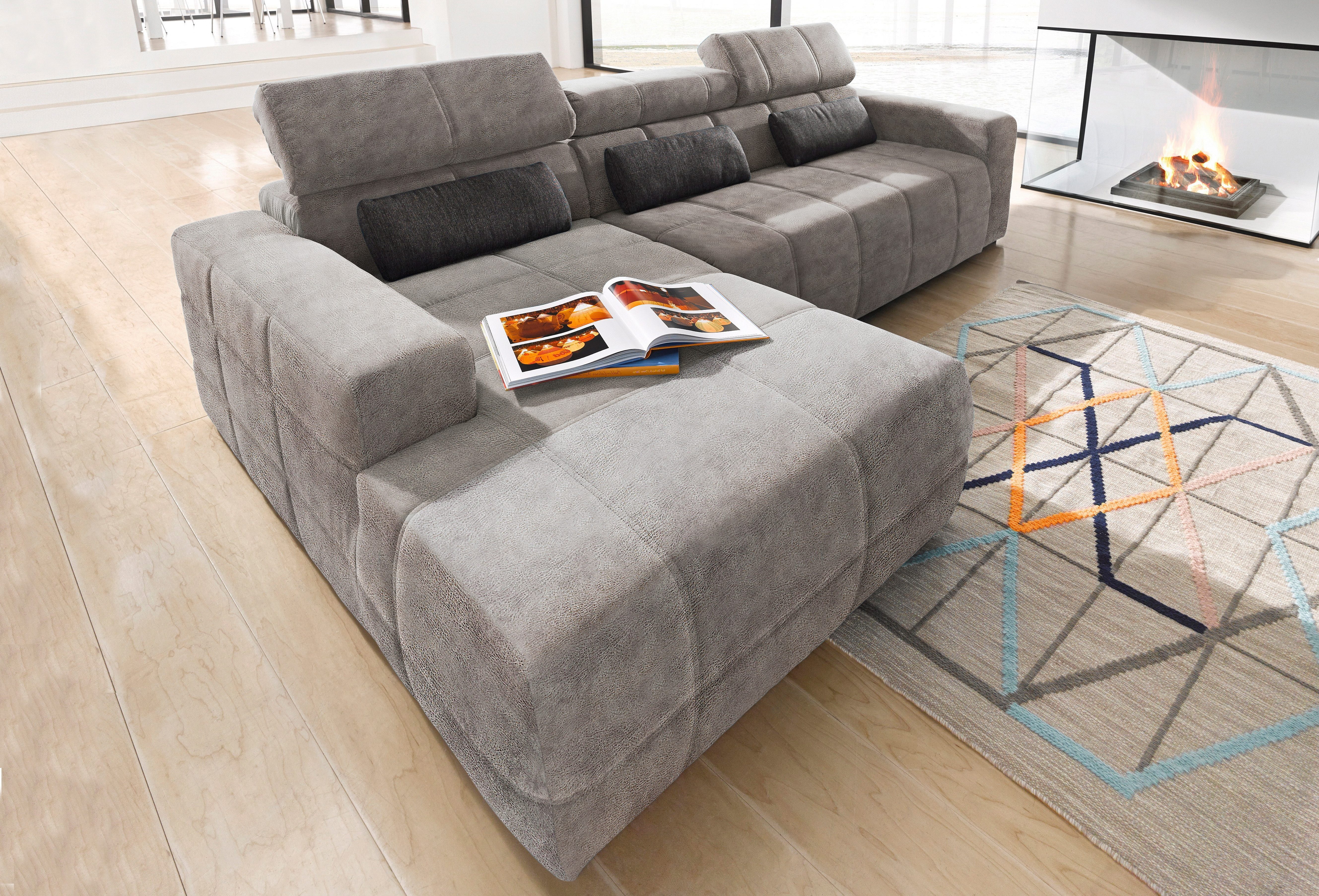 DOMO collection Ecksofa Brandon B/T/H: 289/177/80 cm, whlw. mit Sitztiefenv günstig online kaufen