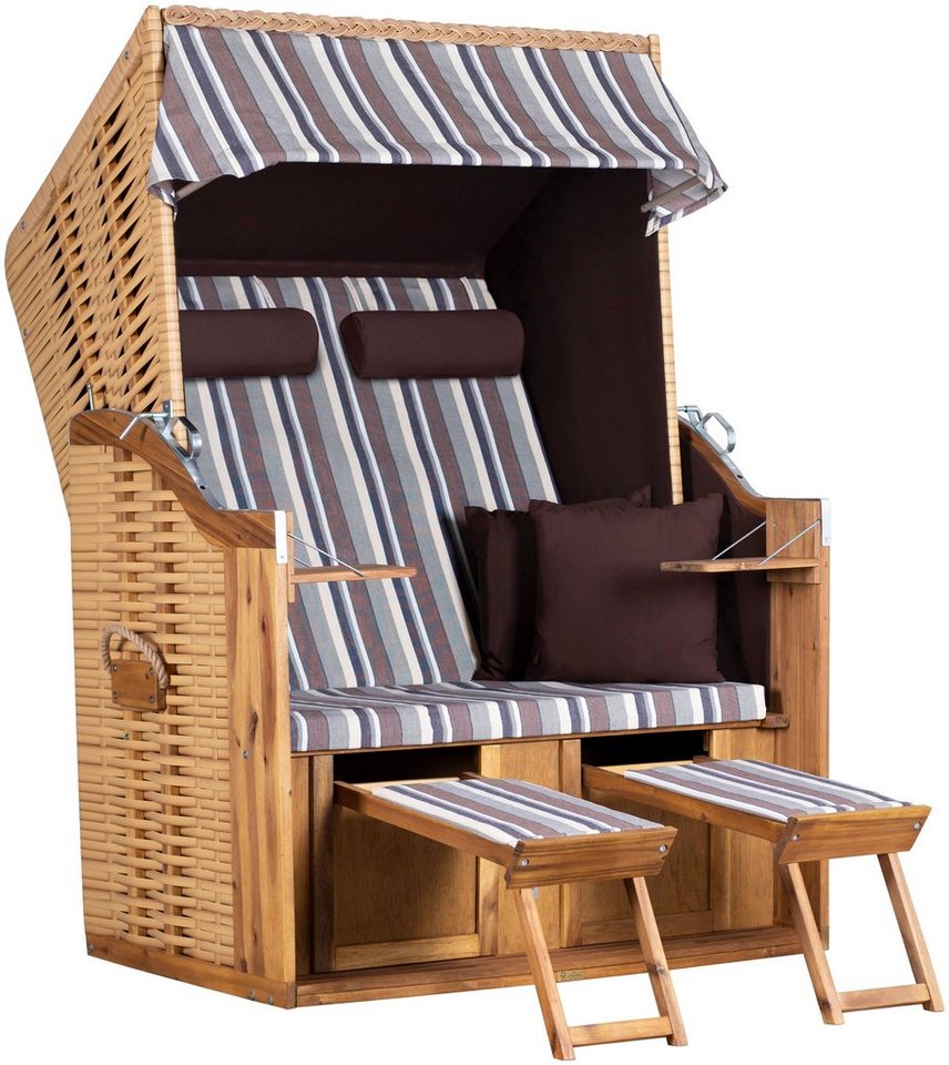 deVries Strandkorb, BxTxH: 120x80x165 cm, Halblieger, Ostsee-Modell