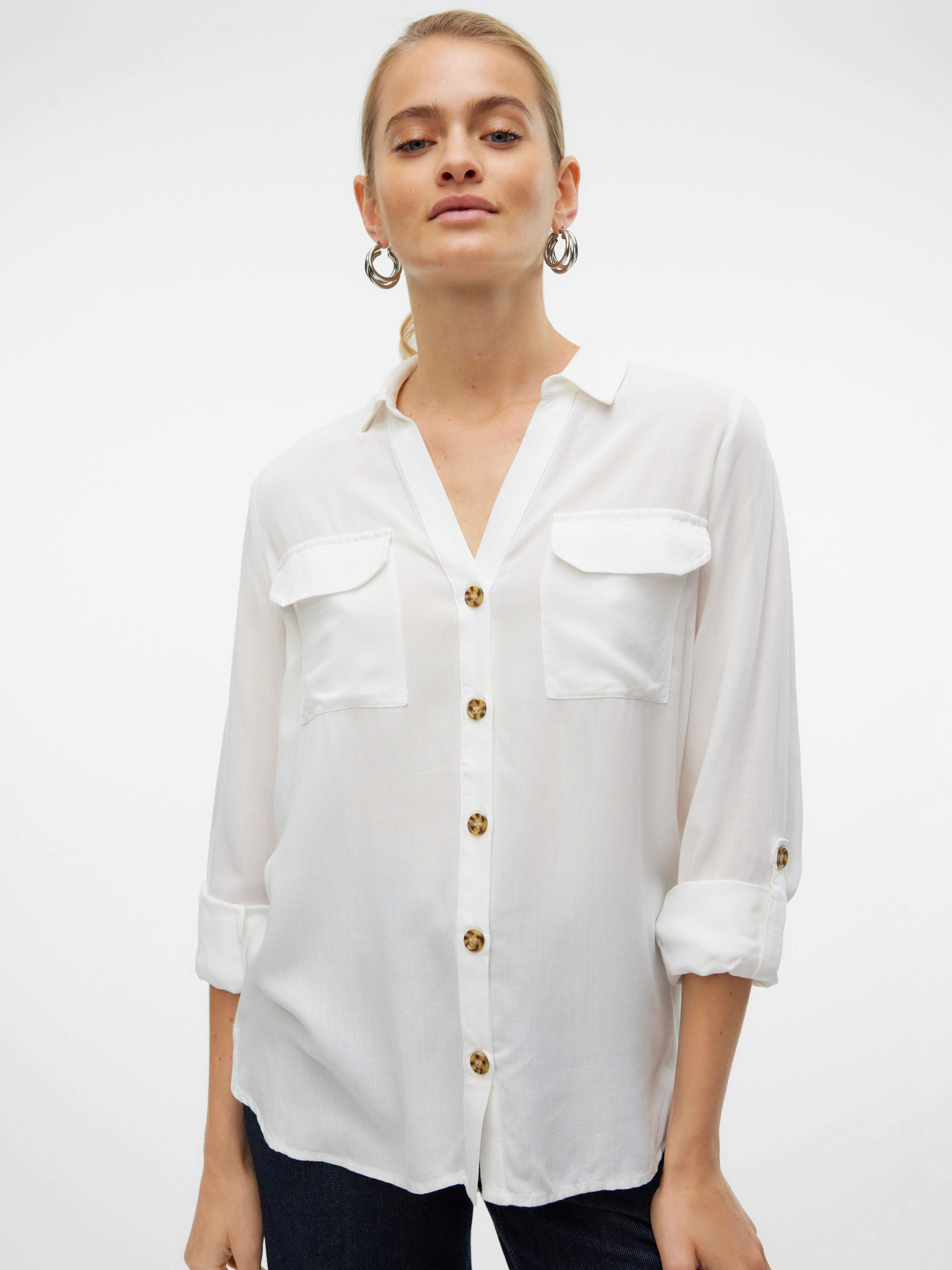 Vero Moda Hemdbluse VMBUMPY L/S SHIRT NEW WVN GA NOOS Viskose, regular fit