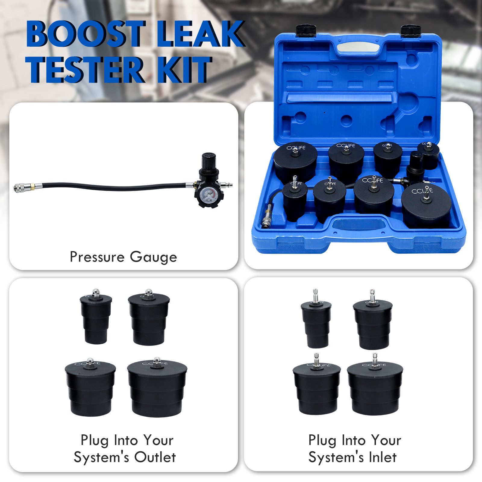 CCLIFE Druckluftwerkzeug Turbolader Ladeluft System Adapter Satz Abdrücksatz, (set, 9-tlg)