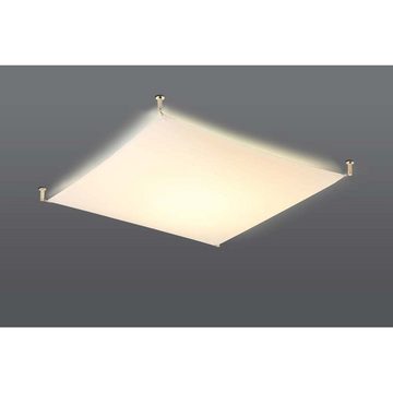 etc-shop Deckenstrahler, Leuchtmittel nicht inklusive, Deckenleuchte Deckenlampe Chrom Weiß Stoff Glas Stahl L 140 cm