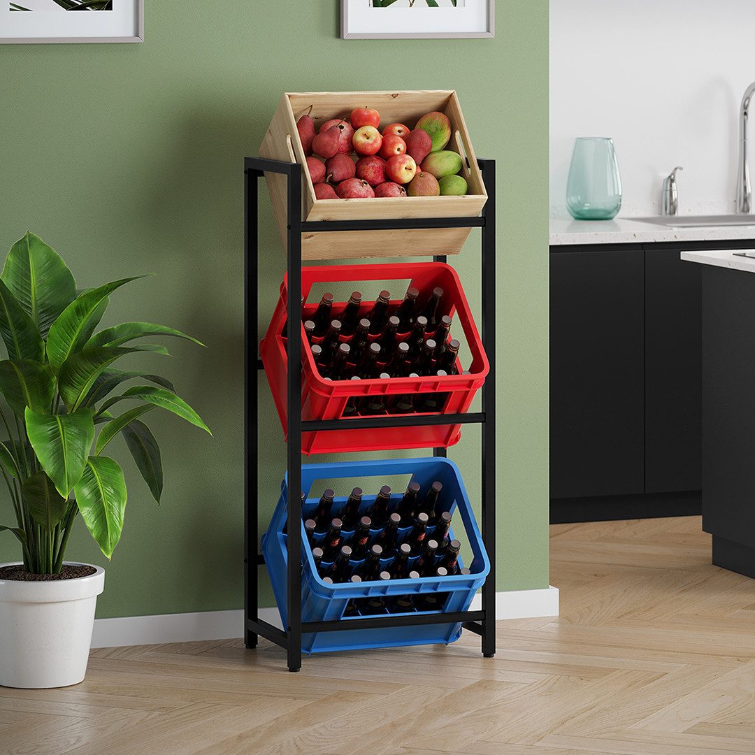 STEELSØN Flaschenregal Mystra in schwarz, Getränkekistenregal aus Stahl für günstig online kaufen