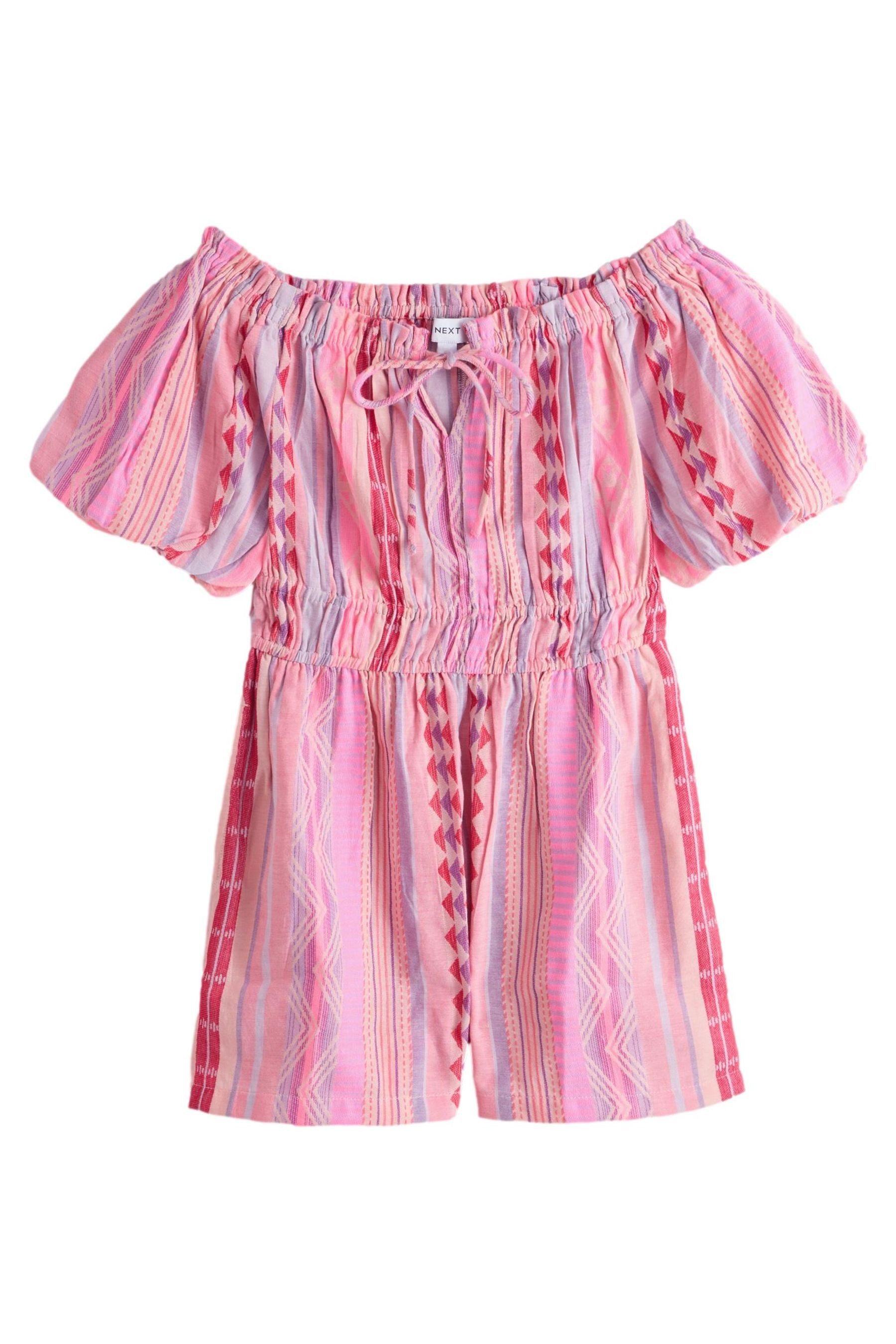 Playsuit Schulterfreier Jacquard-Playsuit