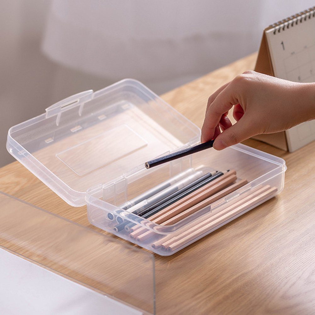 Blusmart gray Bleistifttasche Schöne Tragbare transparent Bleistiftbox, Federtasche, Federtasche Transparente/bunte