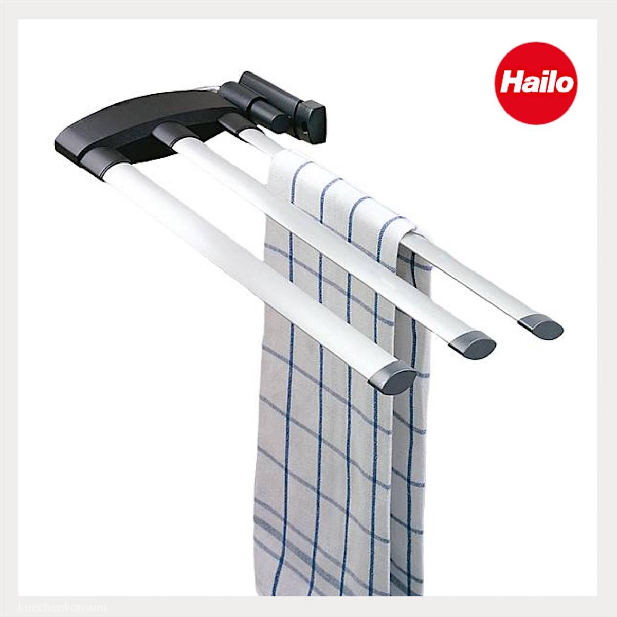 Hailo Teleskop-Handtuchhalter Hailo Handtuchhalter 3133101 Secco Alu Line Aluminium 3-armig