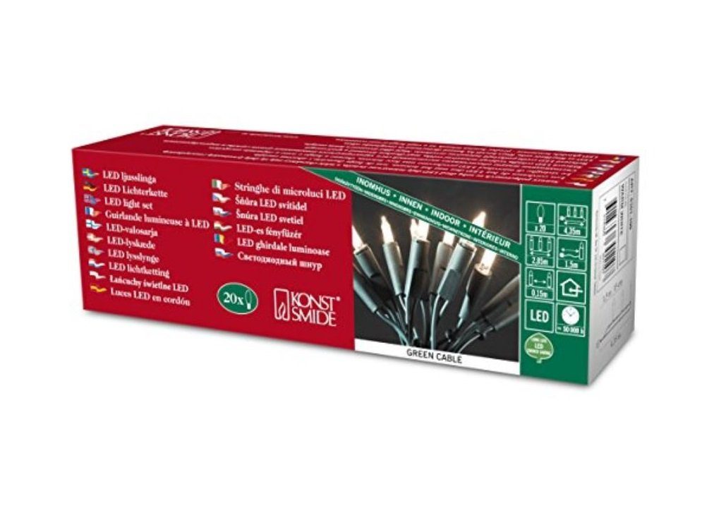 KONSTSMIDE Lichterkette LED Minilichterkette, 20 warm Dioden