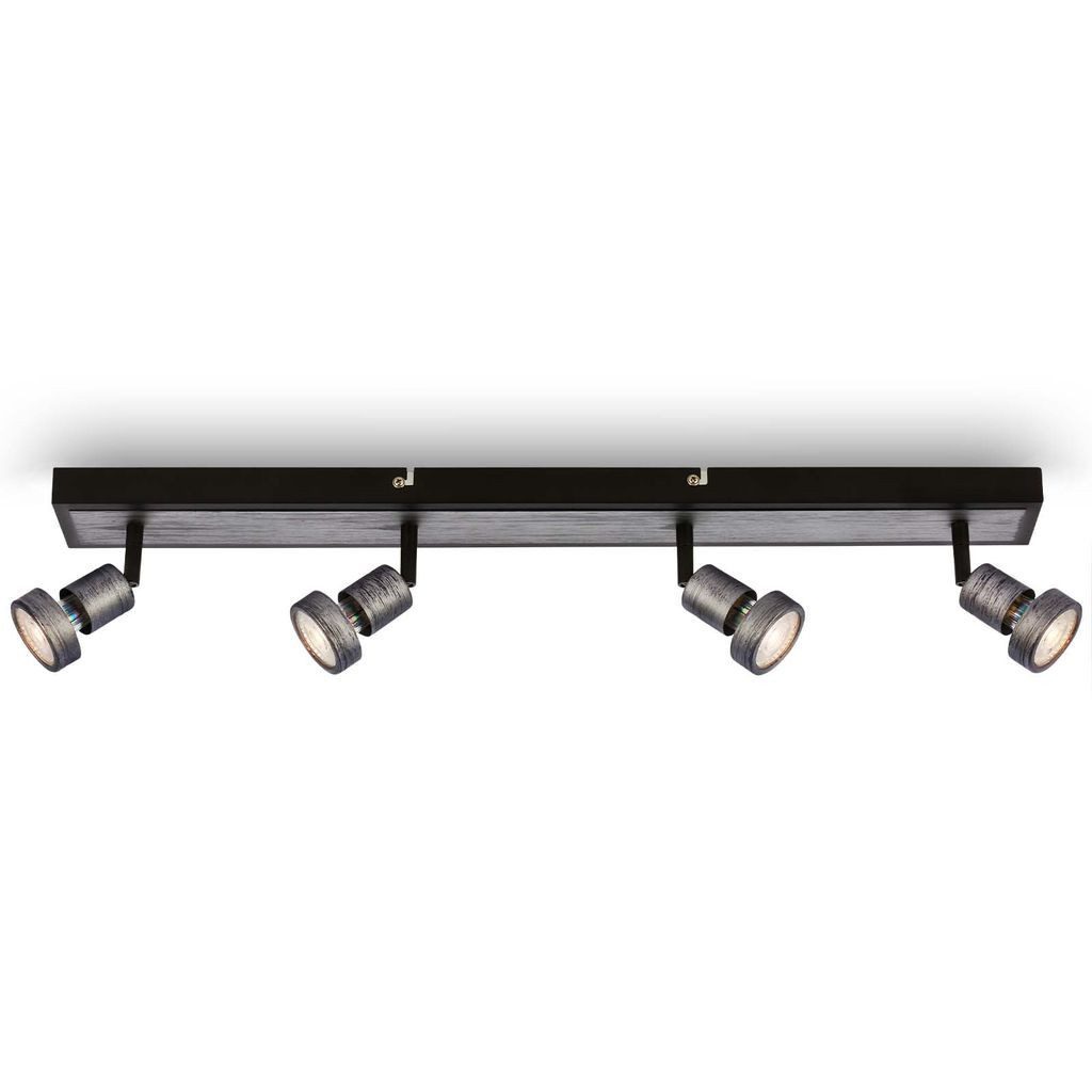 Briloner Leuchten LED Deckenspot 2927-044, LED wechselbar, 2700K - Extra-Warmweiß, 4-flammig, antik-silber,dreh- und schwenkbar, inkl. 4x GU10