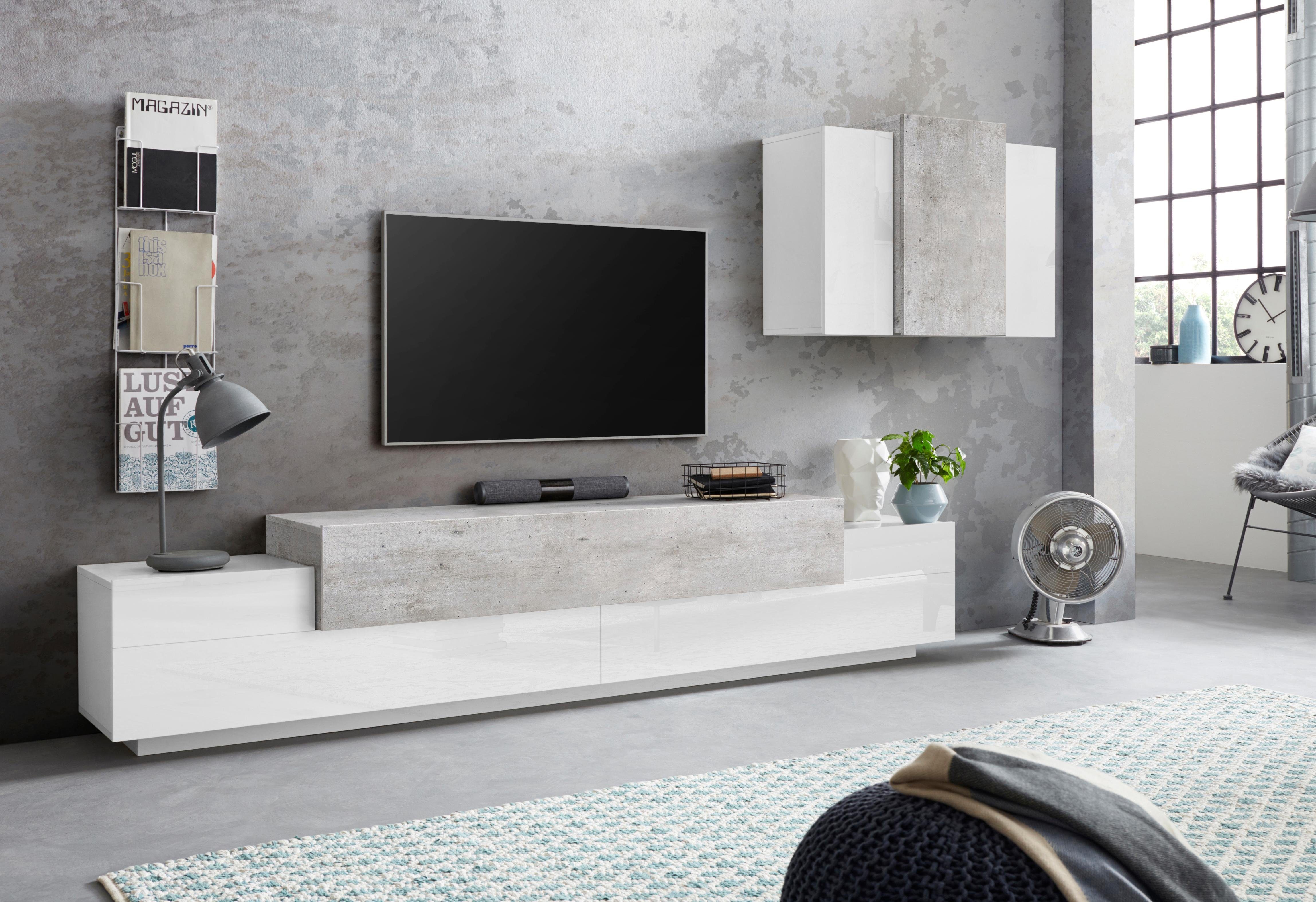 INOSIGN Lowboard Coro,Lowboard,TV-Kommode,TV-Möbel,TV-Bank, mit 3 Klappen, (B/T/H) 240x45x51,6 cm