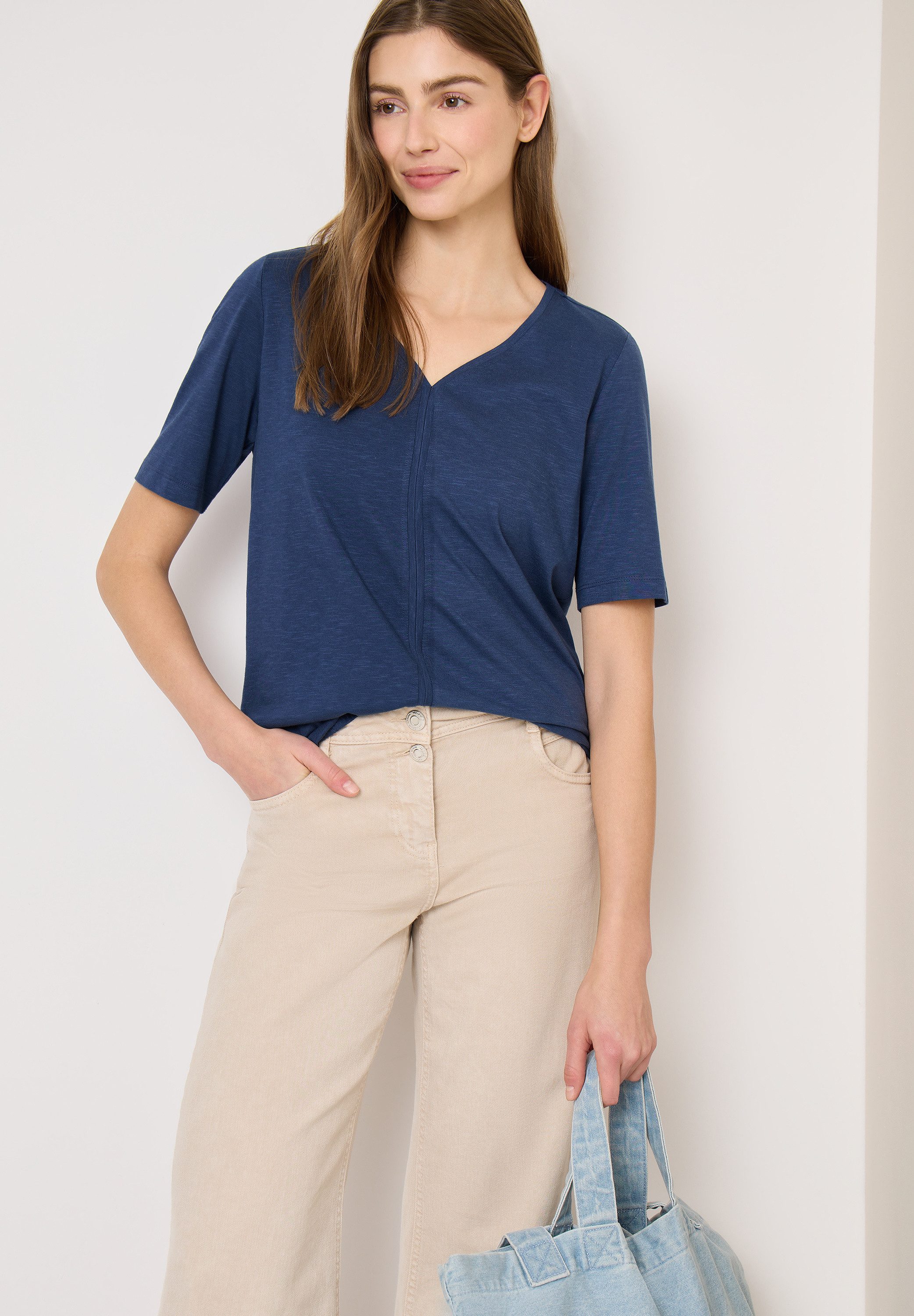 CECIL V-Shirt Sommershirt im Tunika-Look günstig online kaufen