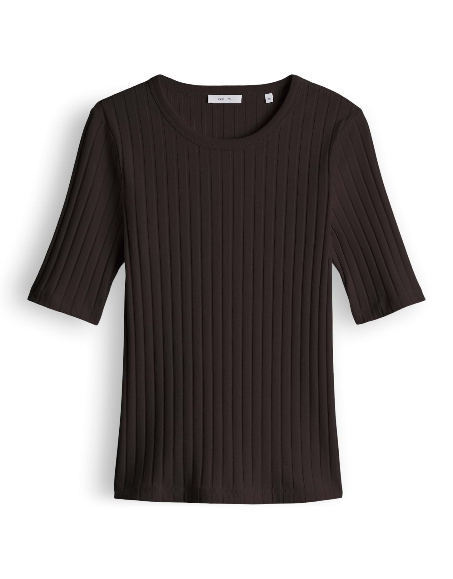 Kurzarmshirt Basic Rippshirt aus Baumwoll Mix