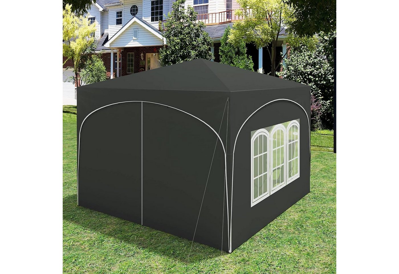 Thumbnail - Woltu Faltpavillon, mit 4 Seitenteilen, 3x3 m, mit 4 Seitenwänden, höhenverstellbar