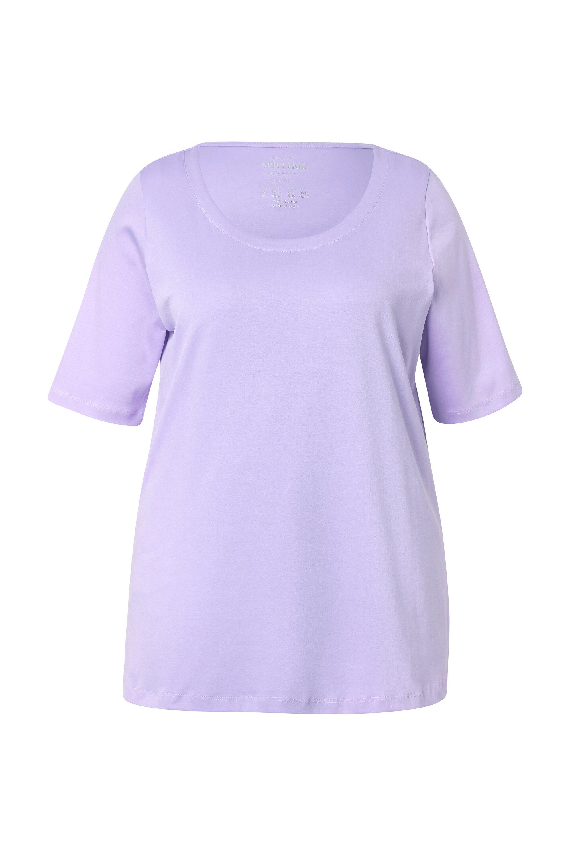 Ulla Popken T-Shirt Pima Cotton Shirt A-Linie Rundhals Halbarm günstig online kaufen