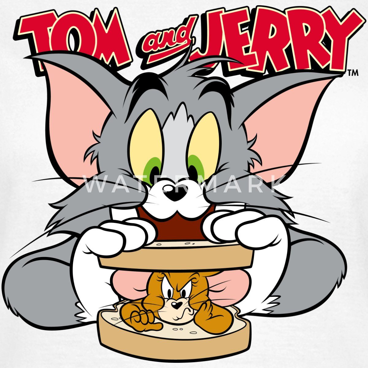 Spreadshirt T-Shirt Tom Und Jerry Maus-Sandwich günstig online kaufen