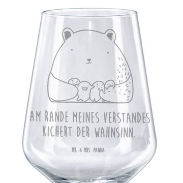 Mr. & Mrs. Panda Rotweinglas Bär Gefühl - Transparent - Geschenk, Geschenk für Weinliebhaber, Wahn, Premium Glas, Stilvolle Gravur