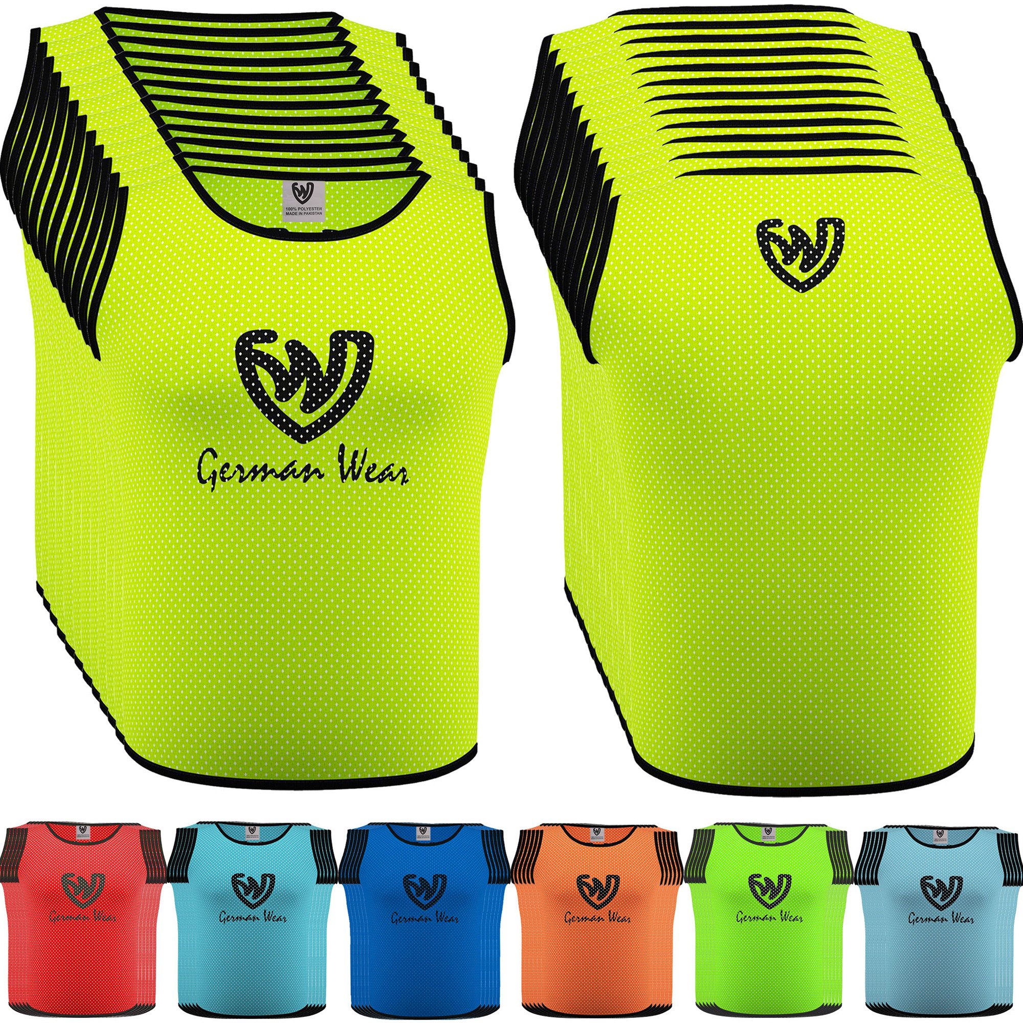 German Wear Trainingsleibchen GWLB01 12er Pack (Spar-Set, 12er-Pack) 12x German Wear Fußball Leibchen Trainingsleibchen