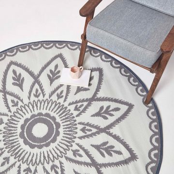 Outdoorteppich Homescapes runder Outdoor-Teppich Henna mit Mandala-Muster, 180 cm, Homescapes, Höhe: 20 mm