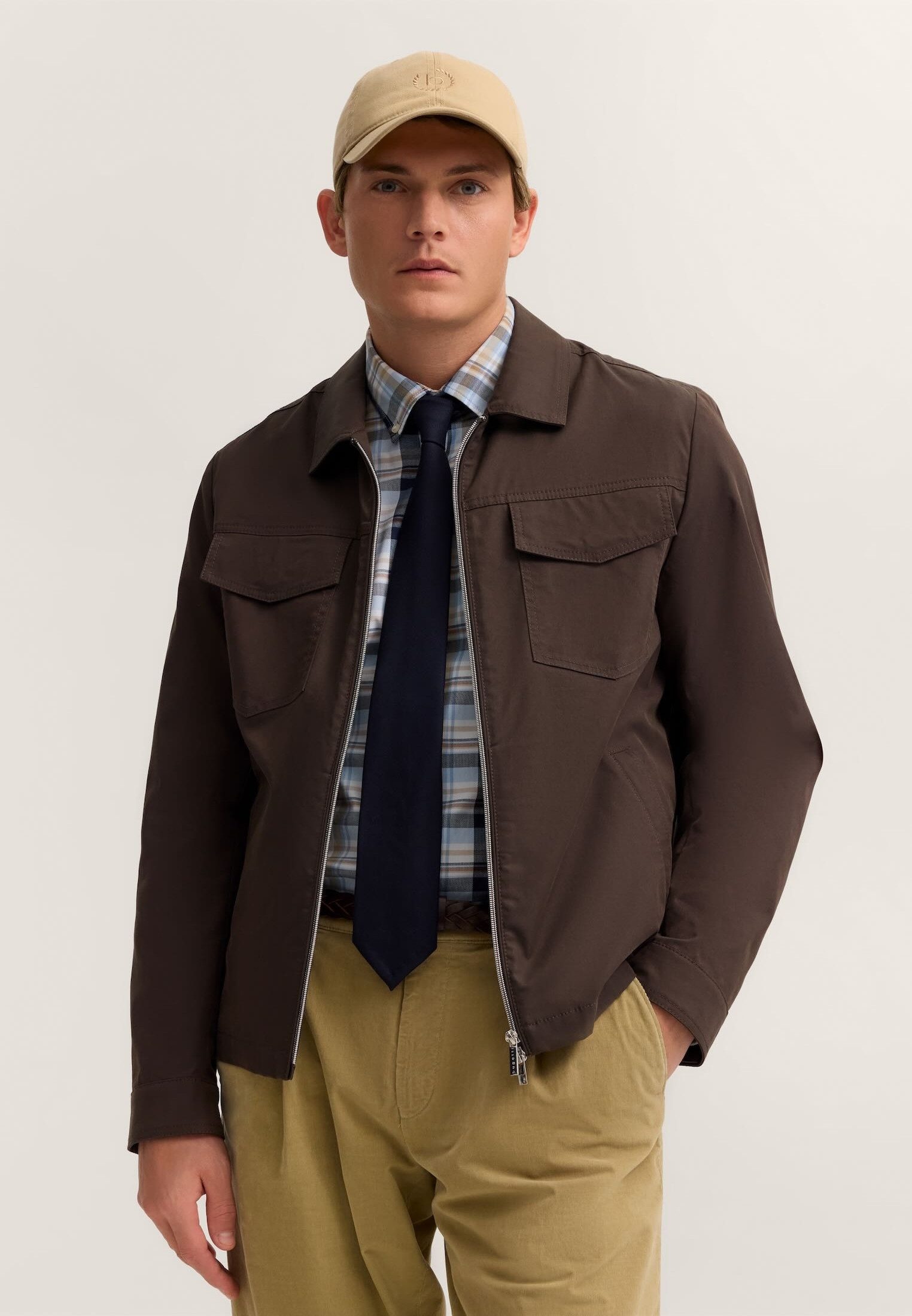 bugatti Hemdjacke Regular Fit mit Stretch und Struktur