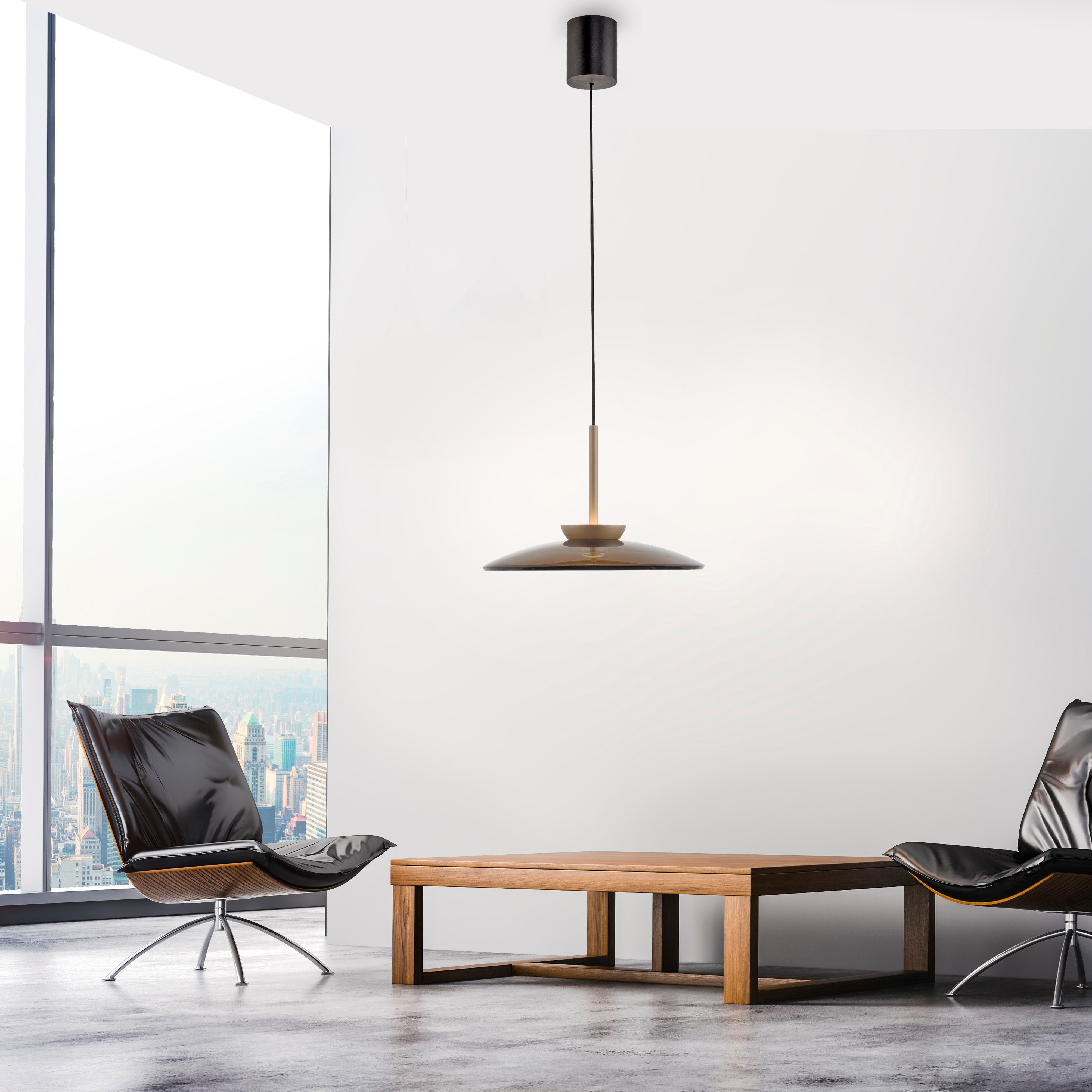 Neuhaus PURE LED Pendelleuchte PURE E-Moon, CCT - über Fernbedienung, LED fest integriert, warmweiß - kaltweiß, e-LIFT® Funktion, CCT, dimmbar über Fernbedienung