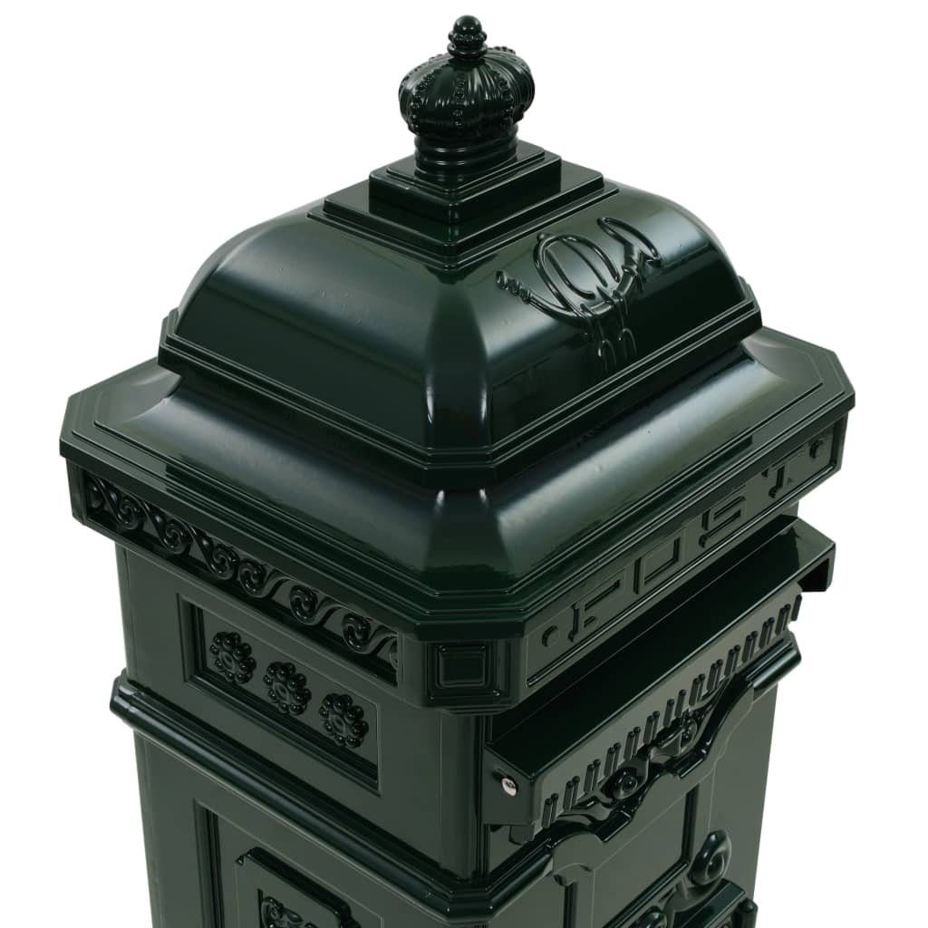 Briefkasten vidaXL Vintage-Stil Säulenbriefkasten Aluminium Rostfrei Grün