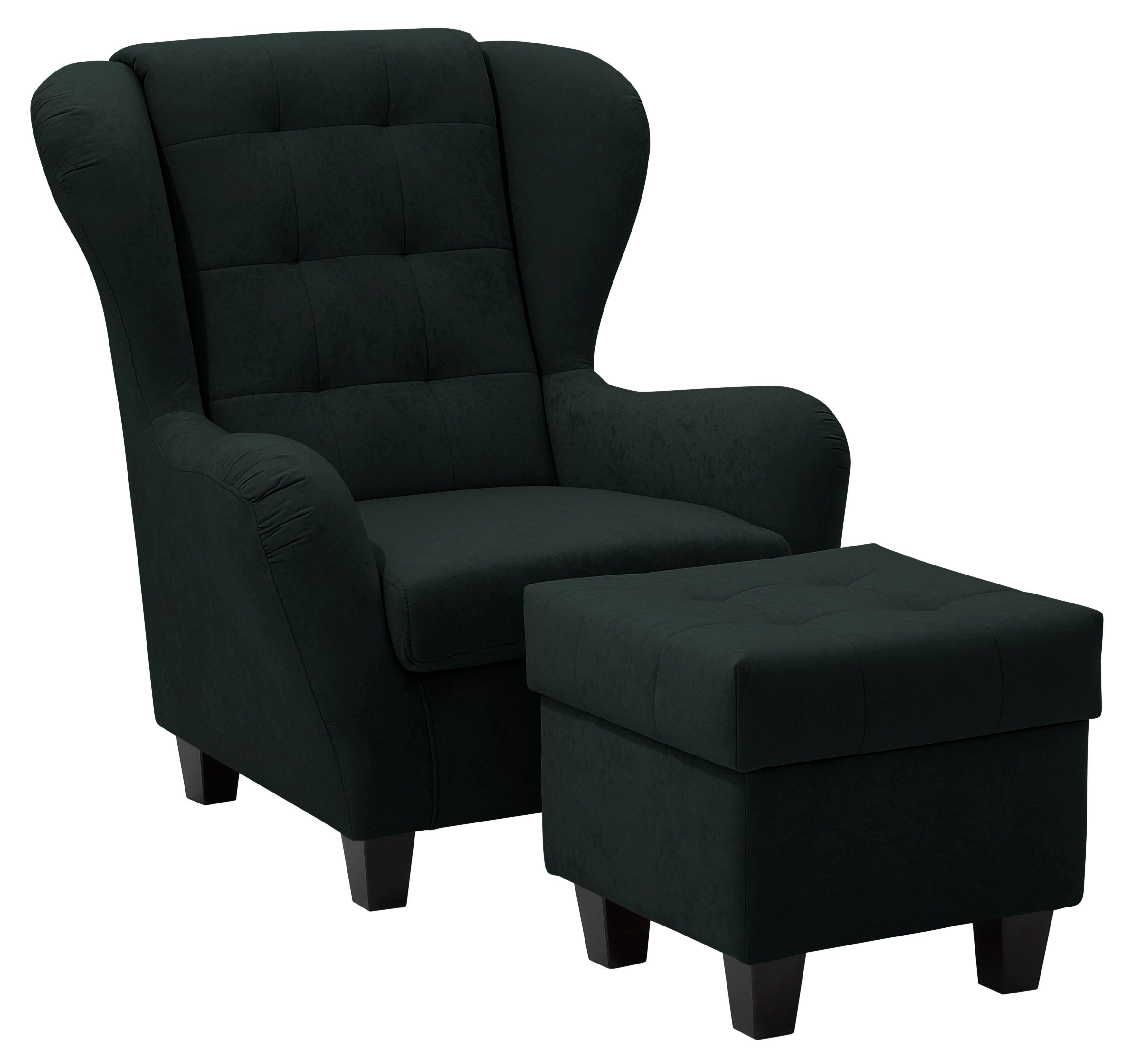 Home affaire Ohrensessel Alexander, incl. Hocker, mit Steppung, in vielen F günstig online kaufen