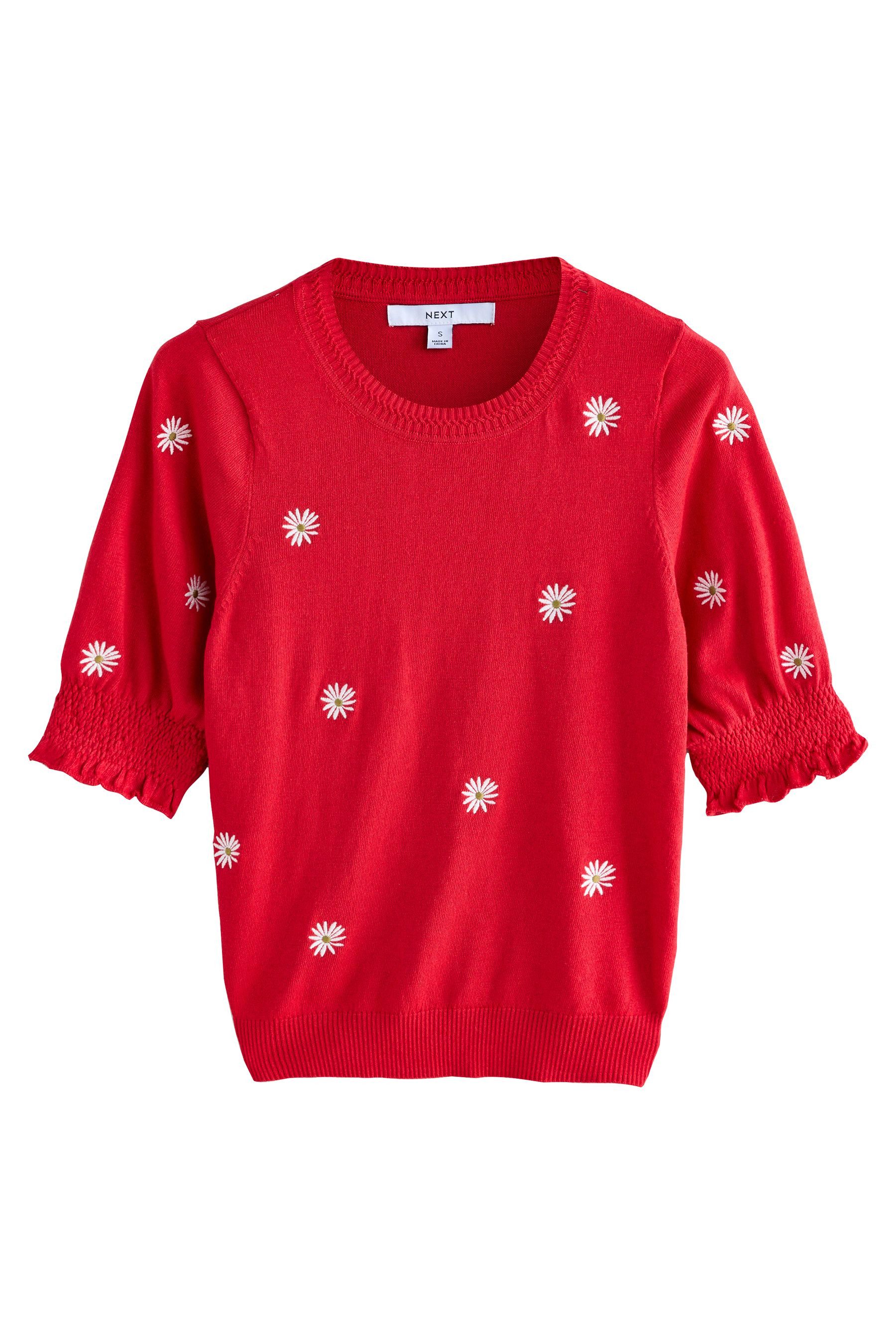 Next T-Shirt Kurzarm-T-Shirt mit Rüschenrand (1-tlg) günstig online kaufen