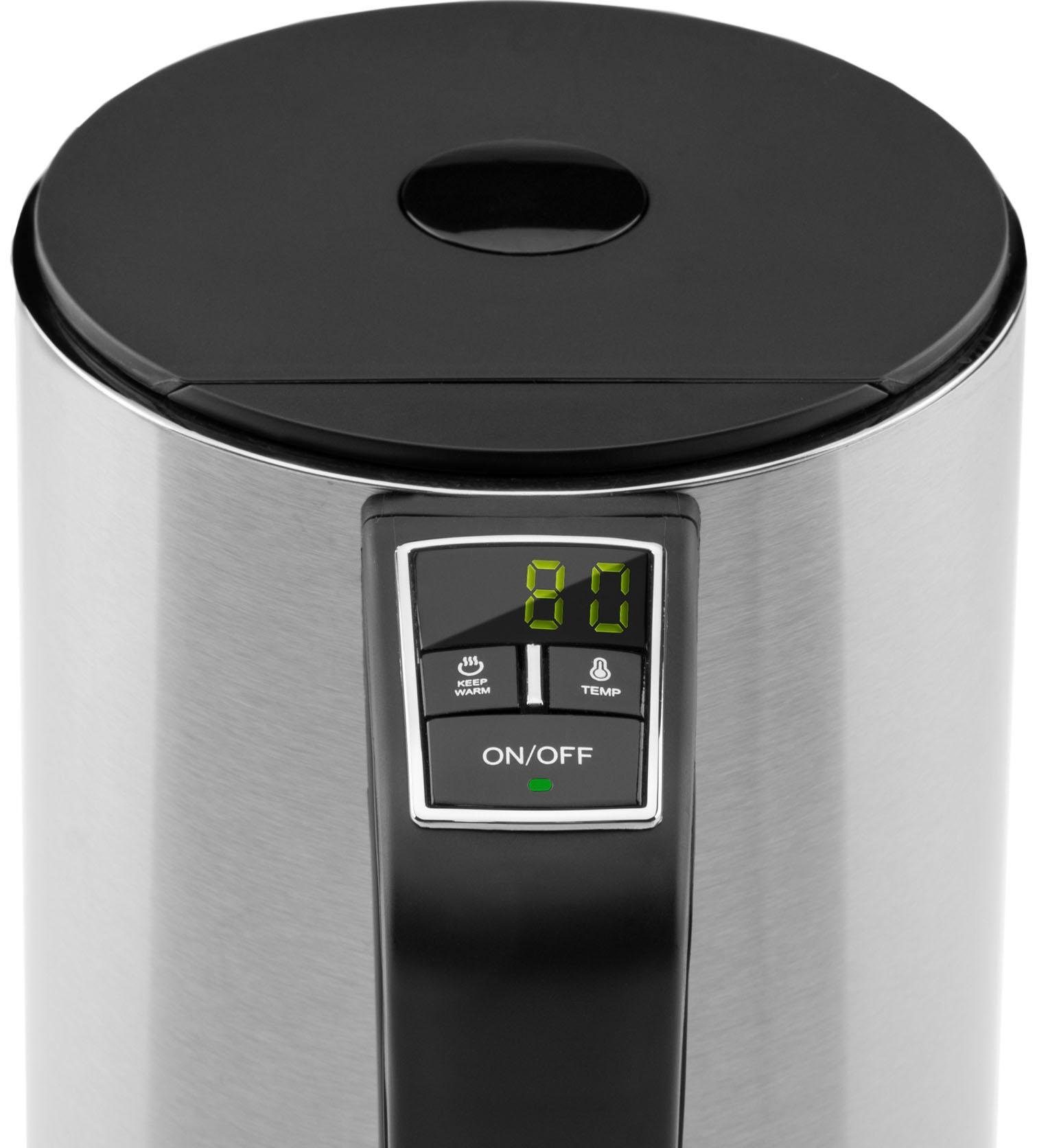 Gastroback Wasserkocher 42436, 1,5 l, 2200 W, Gradgenaue Anzeige der Wassertemperatur, Warmhaltefunktion (30min)