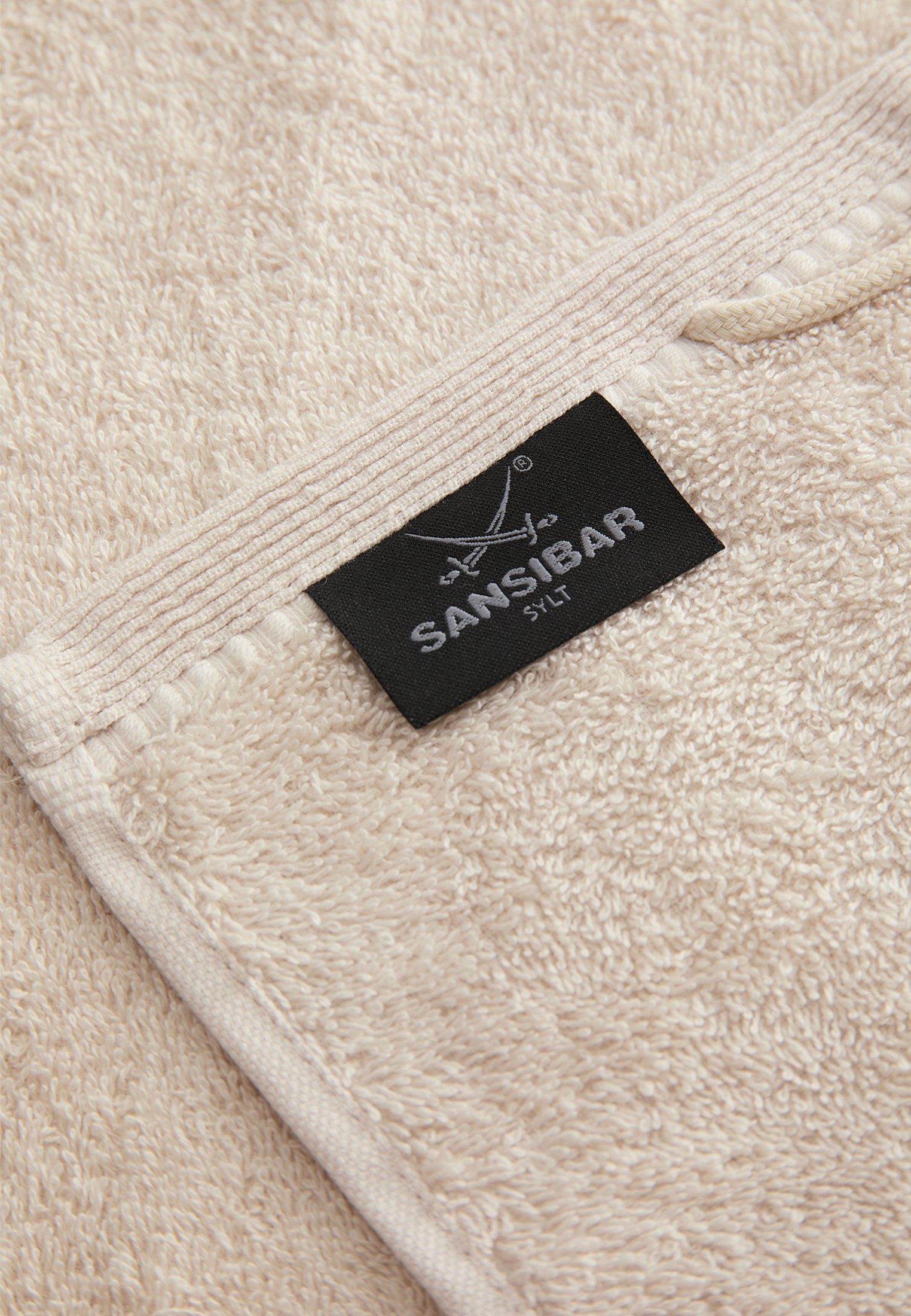Sylt (Set, Sansibar Sansibar Frottier-Serie Sansibar Classic Sylt sand mit hochwertiger 4-tlg), Gästehandtücher Handtuch Säbel-Stickerei Gästetuch