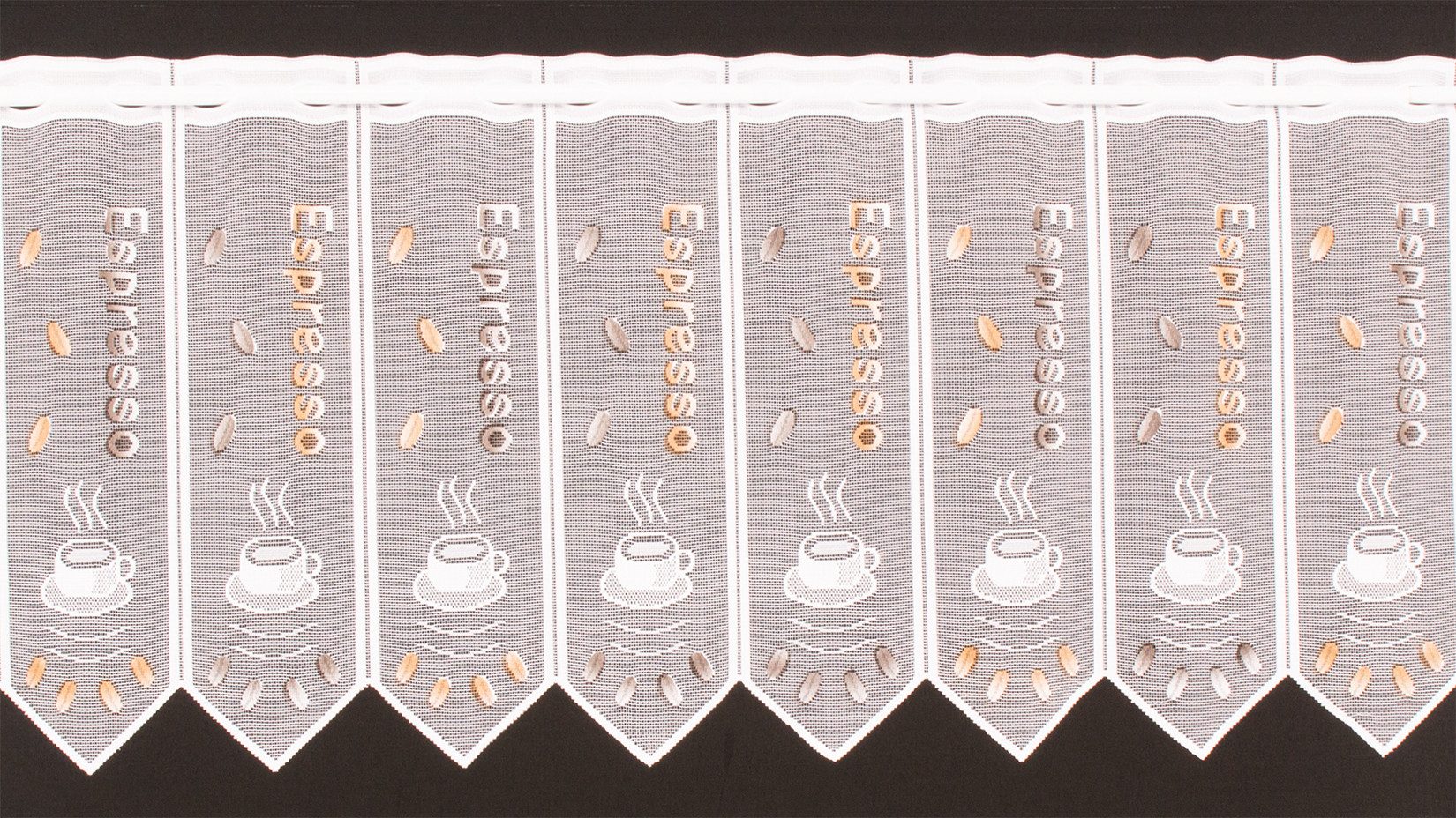 Gardinen Kranzusch Scheibengardine Espresso (1 St), Stangendurchzug, transparent, Stablöcher,transparent